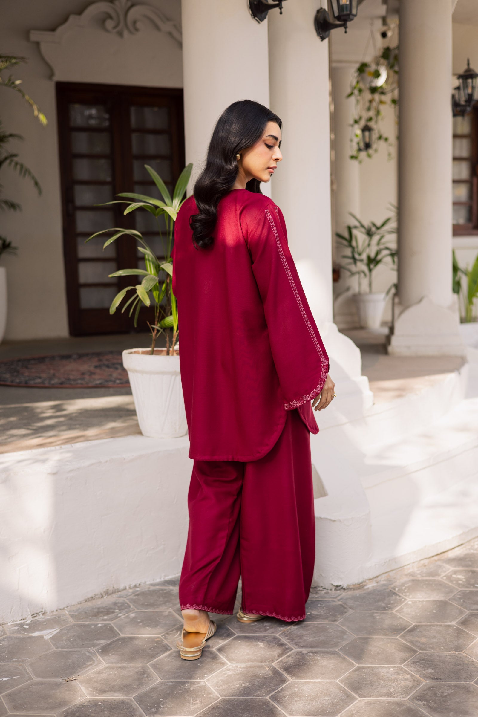 2PC Winter Embroidered Dress - 1194