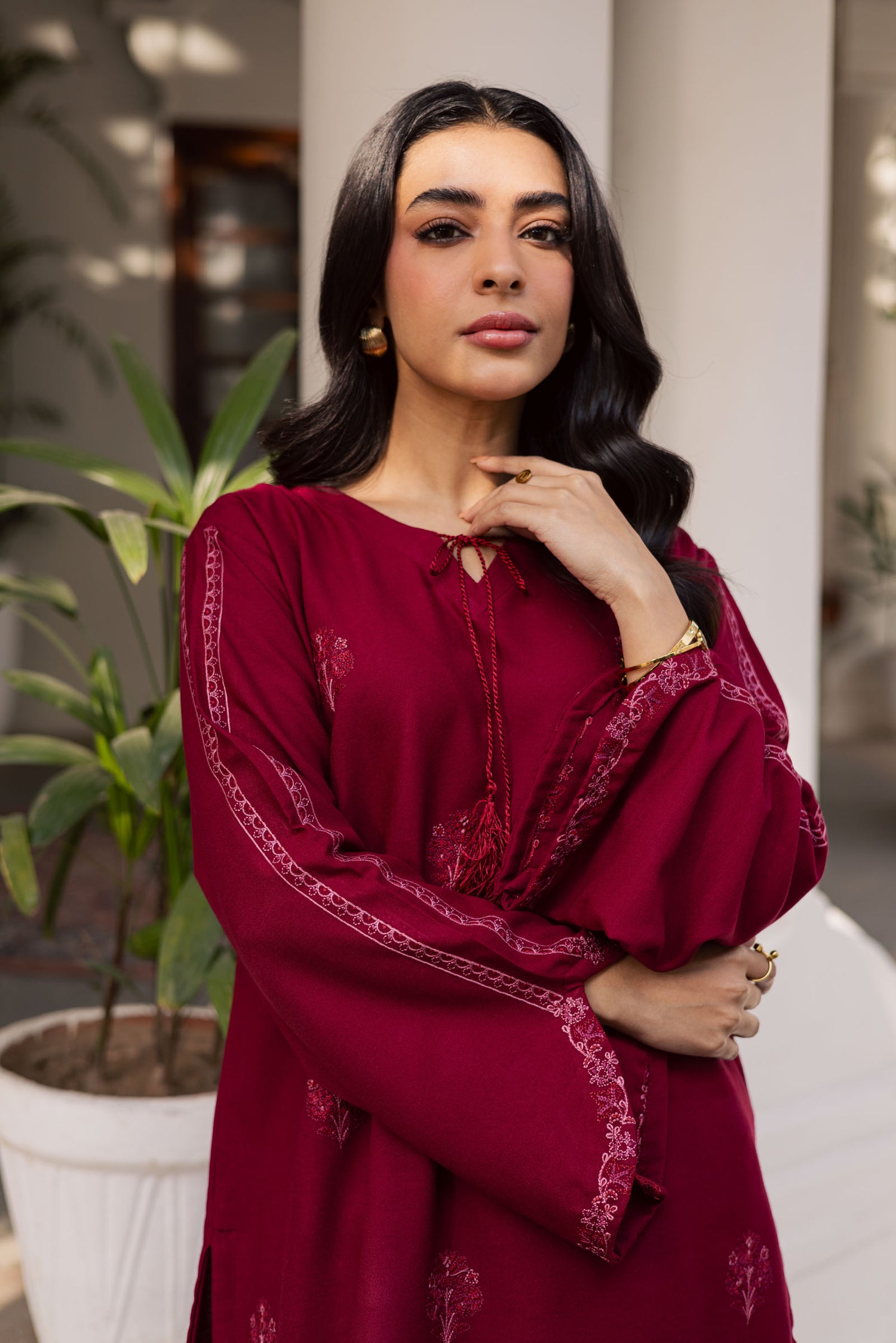 2PC Winter Embroidered Dress - 1194