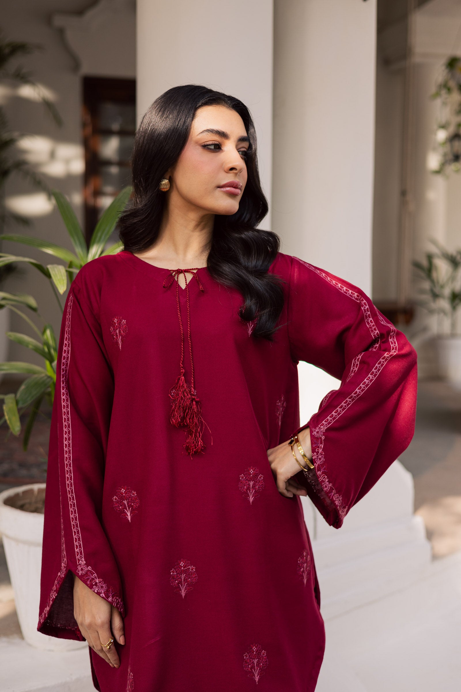 2PC Winter Embroidered Dress - 1194