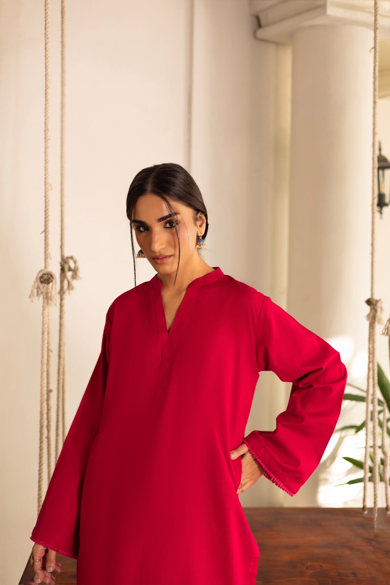 2 PC Khaddar Solid FSK 03 – Shocking Pink