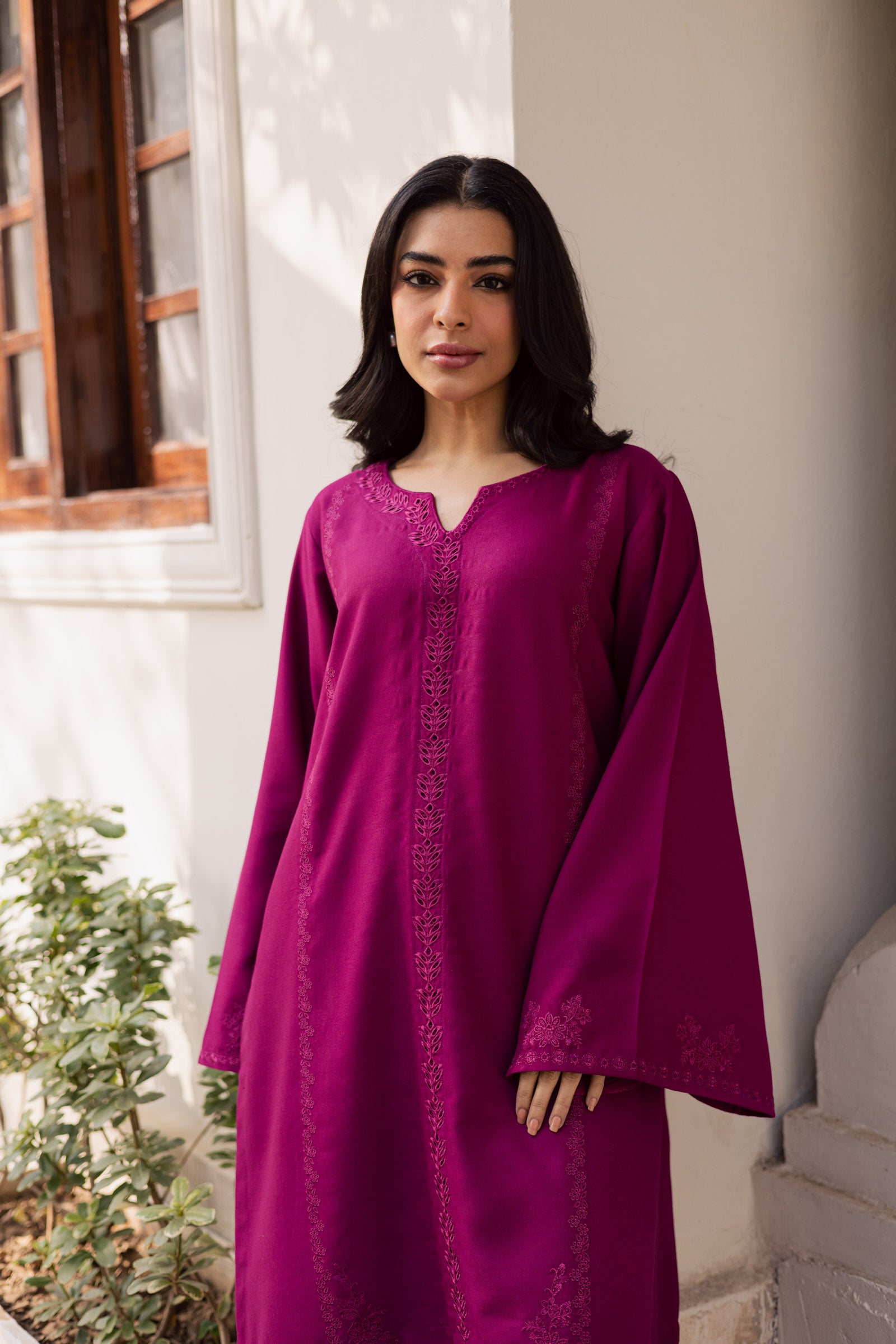 2PC Winter Embroidered Dress - 1200