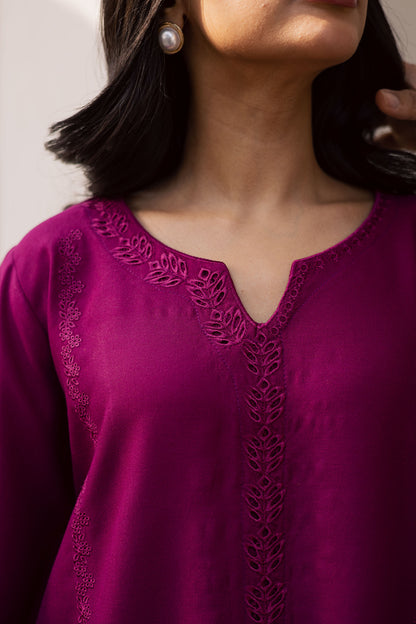 2PC Winter Embroidered Dress - 1200