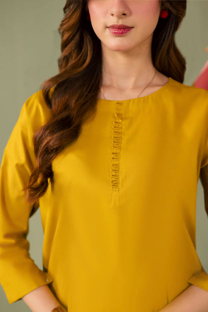 2PC Printed Solid Shalwar Kameez - AZ01