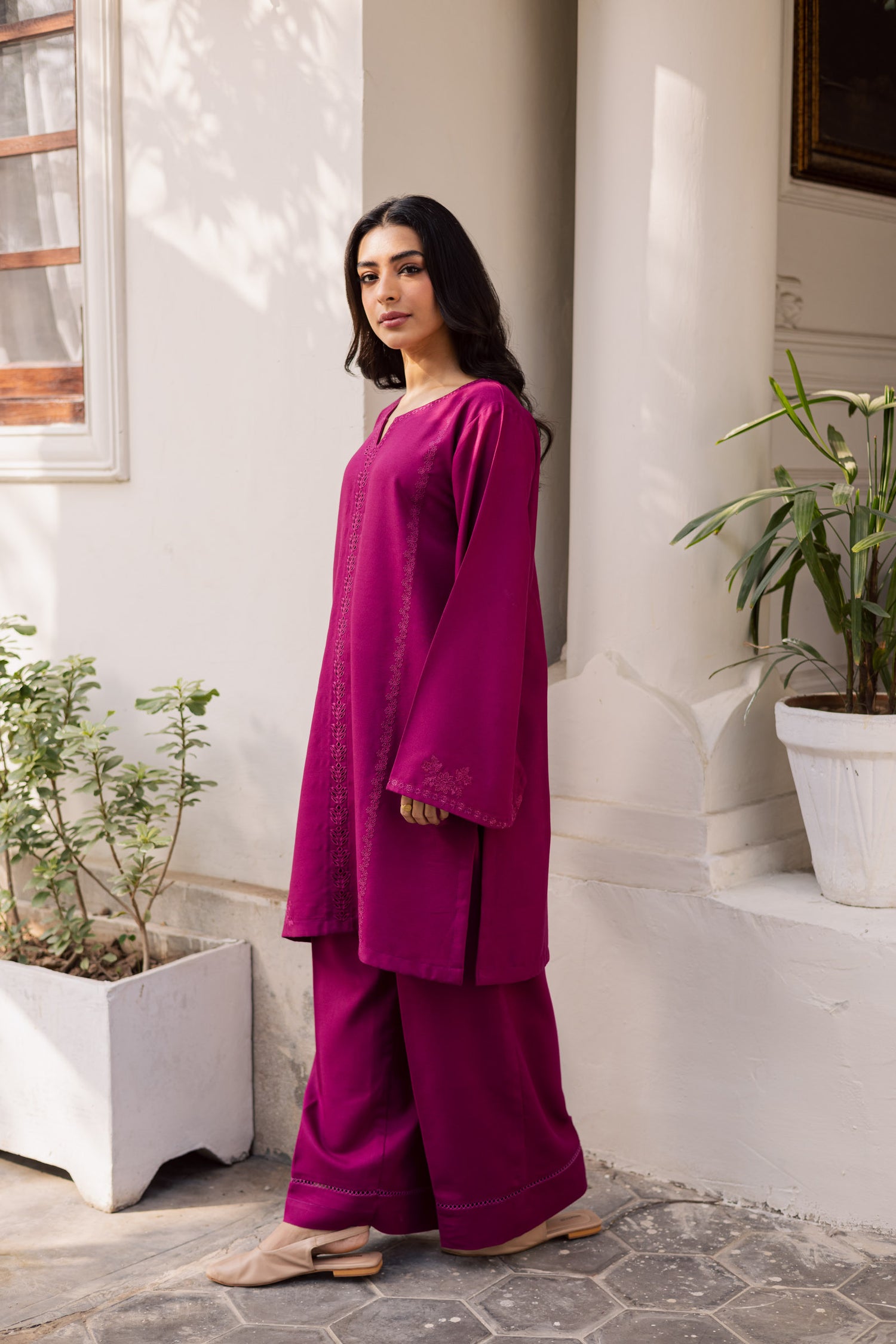 2PC Winter Embroidered Dress - 1200