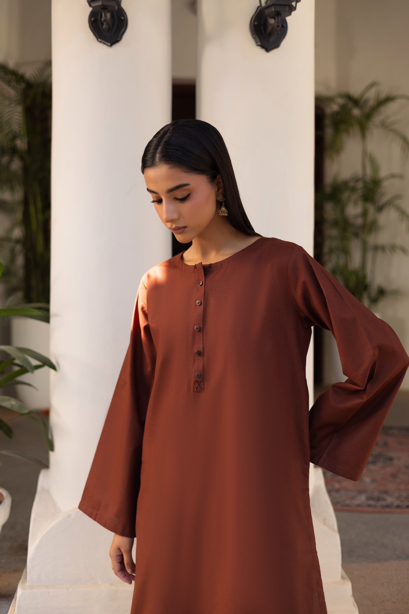 2 PC Khaddar Solid CSK 02 - Chocolate Brown