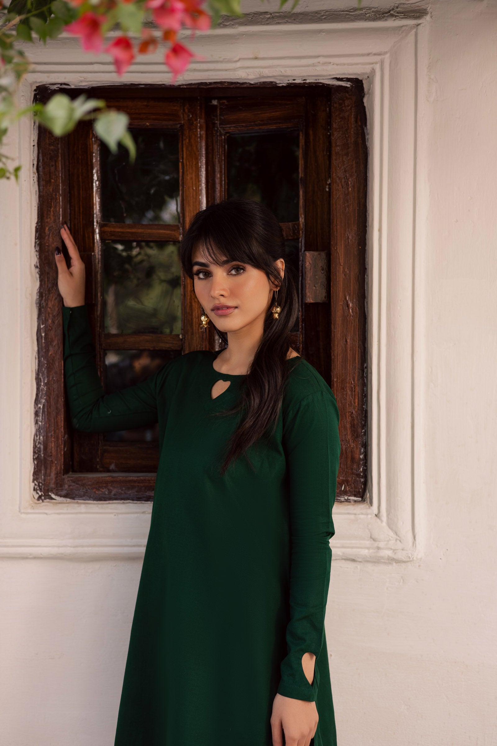 2PC Khaddar Solid HSK 06 – Bottle Green