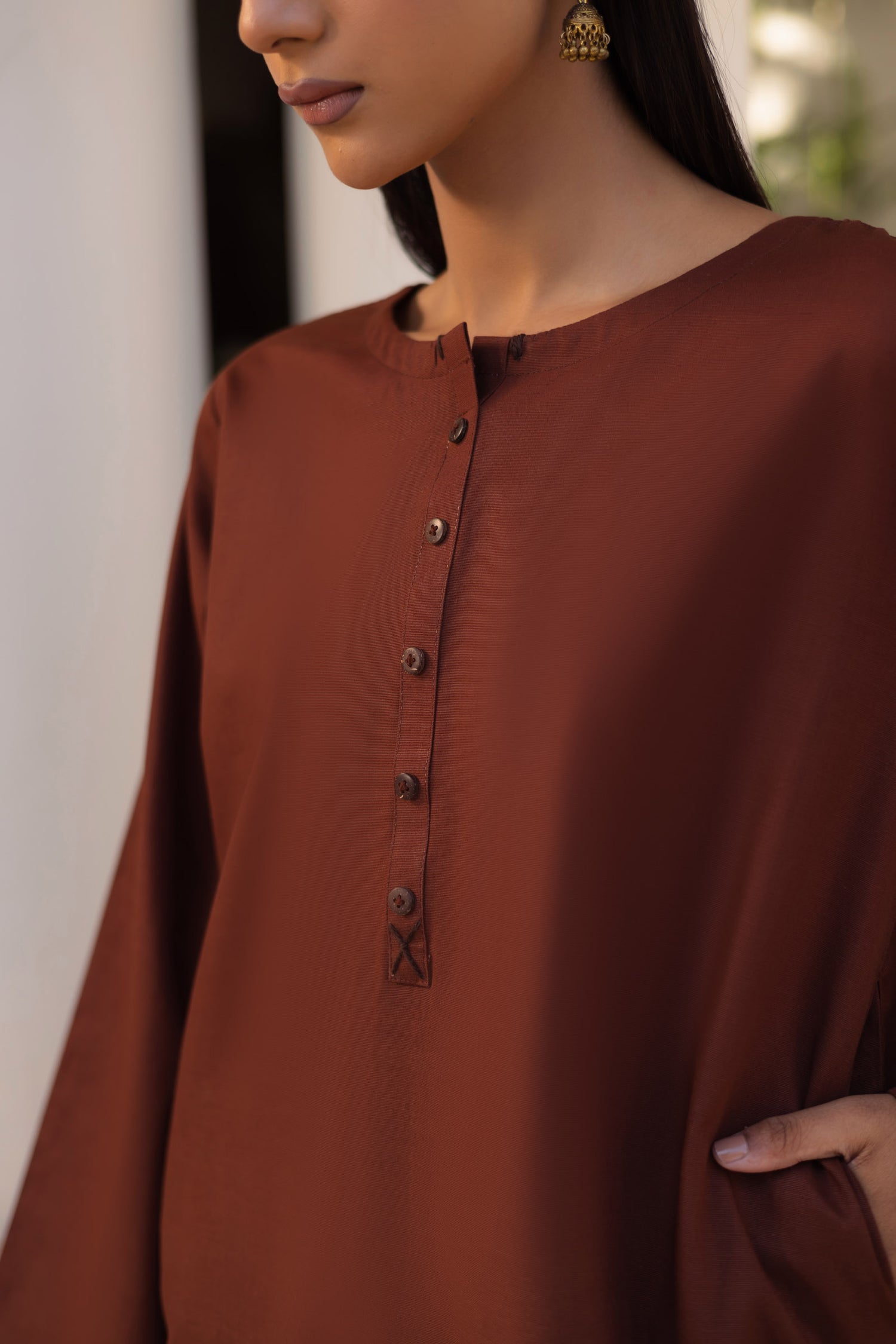 2 PC Khaddar Solid CSK 02 - Chocolate Brown