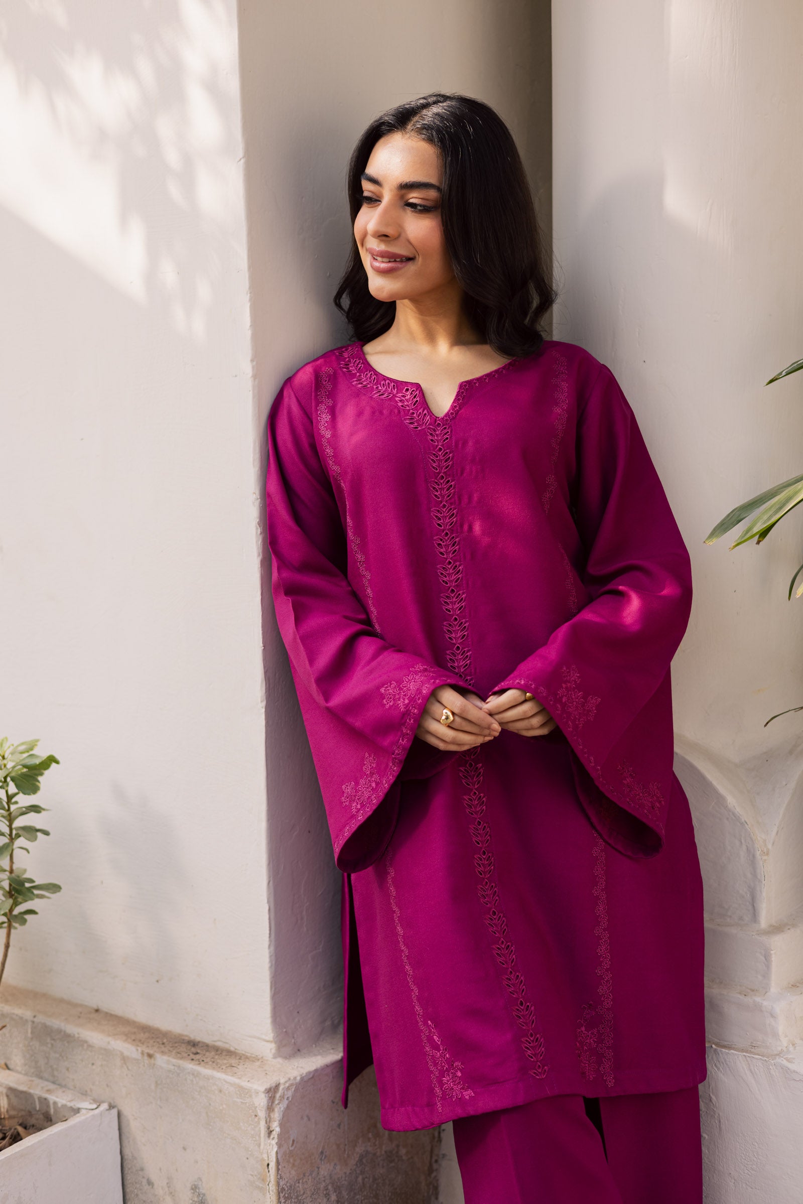 2PC Winter Embroidered Dress - 1200