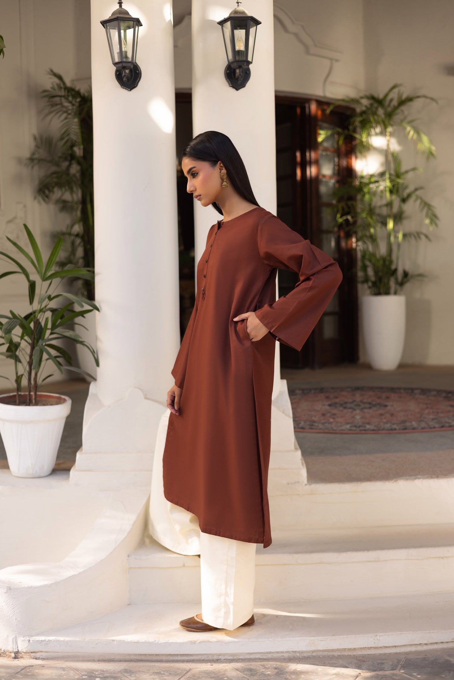 2 PC Khaddar Solid CSK 02 - Chocolate Brown