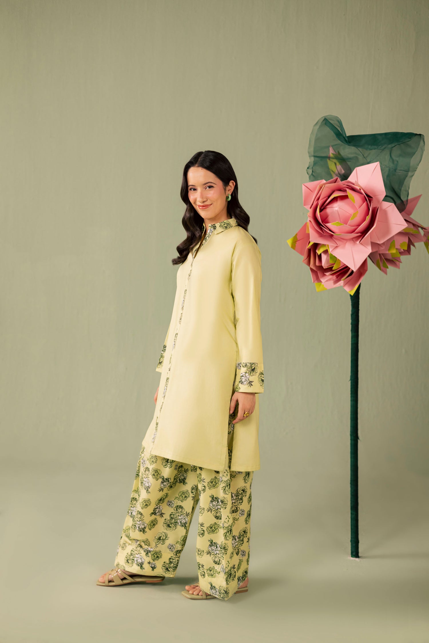 2PC Printed Solid Shalwar Kameez - AZ15