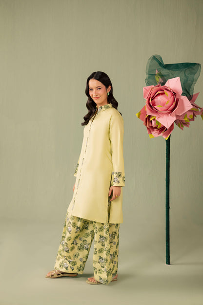 2PC Printed Solid Shalwar Kameez - AZ15