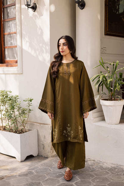 2PC Winter Embroidered Dress - 1184