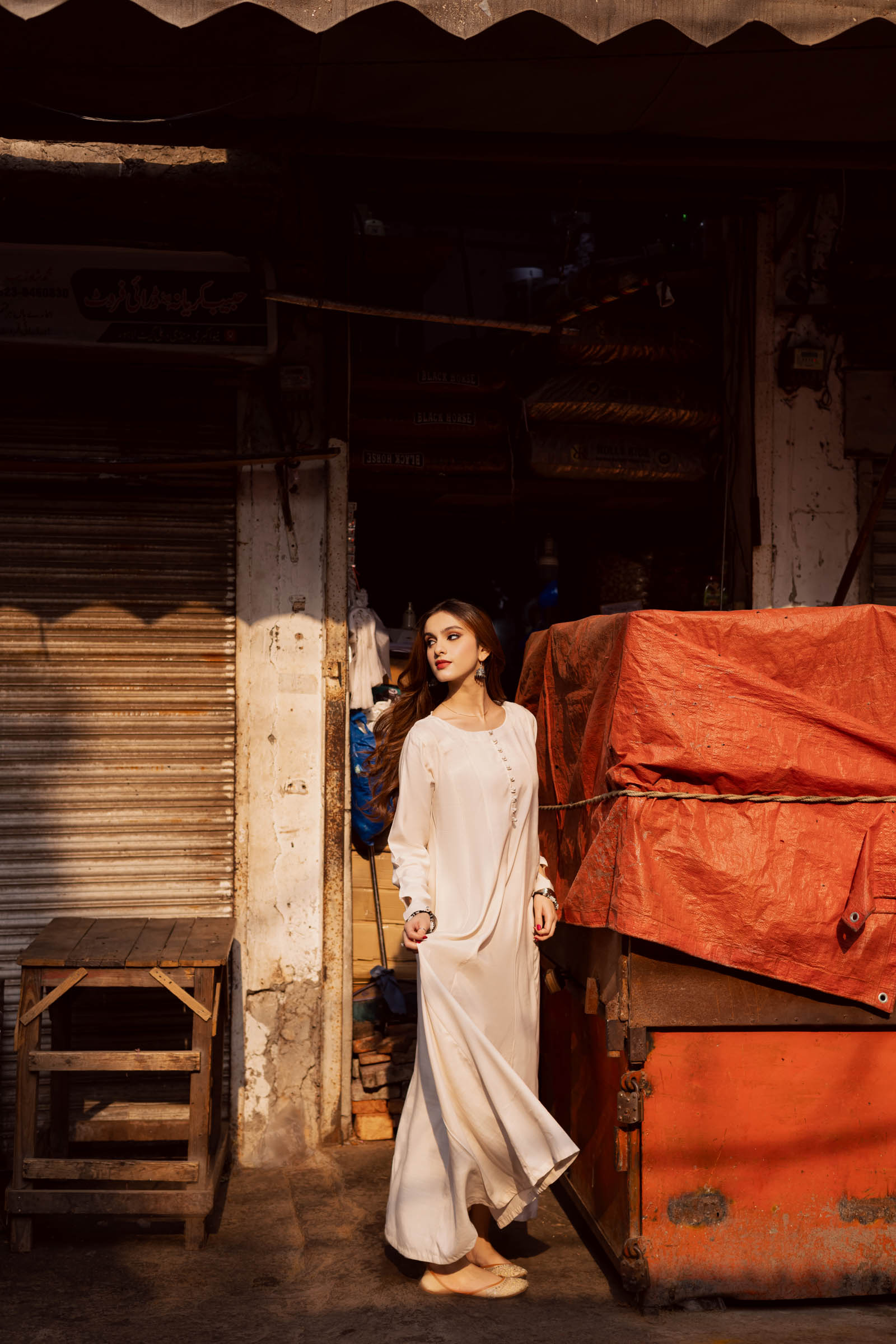 Raw Silk Frock-Cream