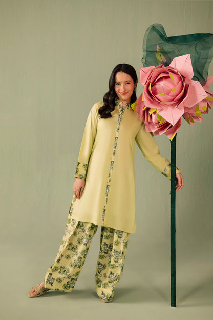 2PC Printed Solid Shalwar Kameez - AZ15