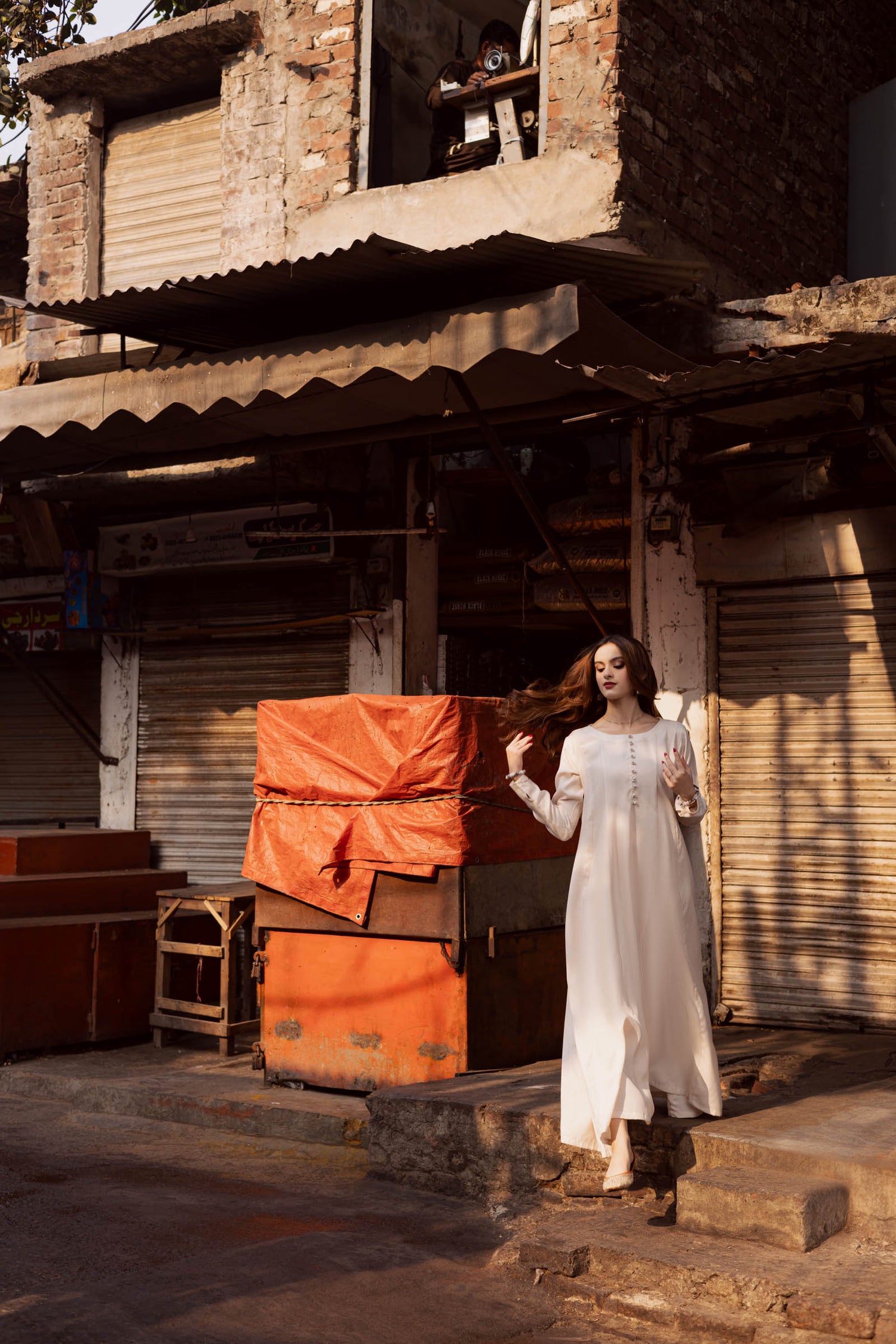 Raw Silk Frock-Cream