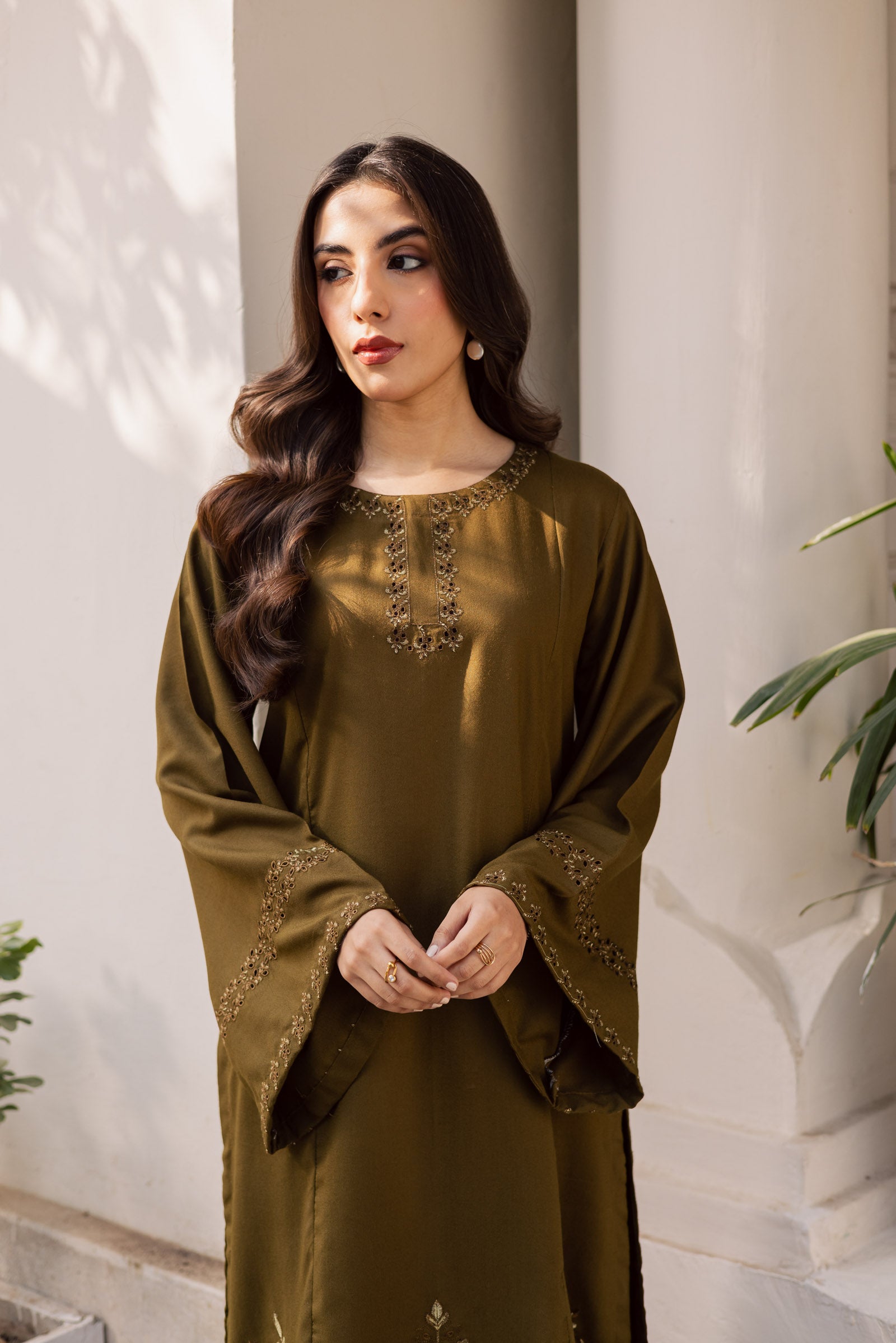 2PC Winter Embroidered Dress - 1184