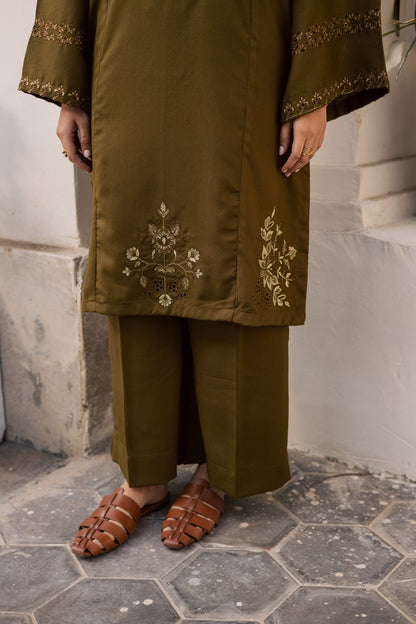 2PC Winter Embroidered Dress - 1184