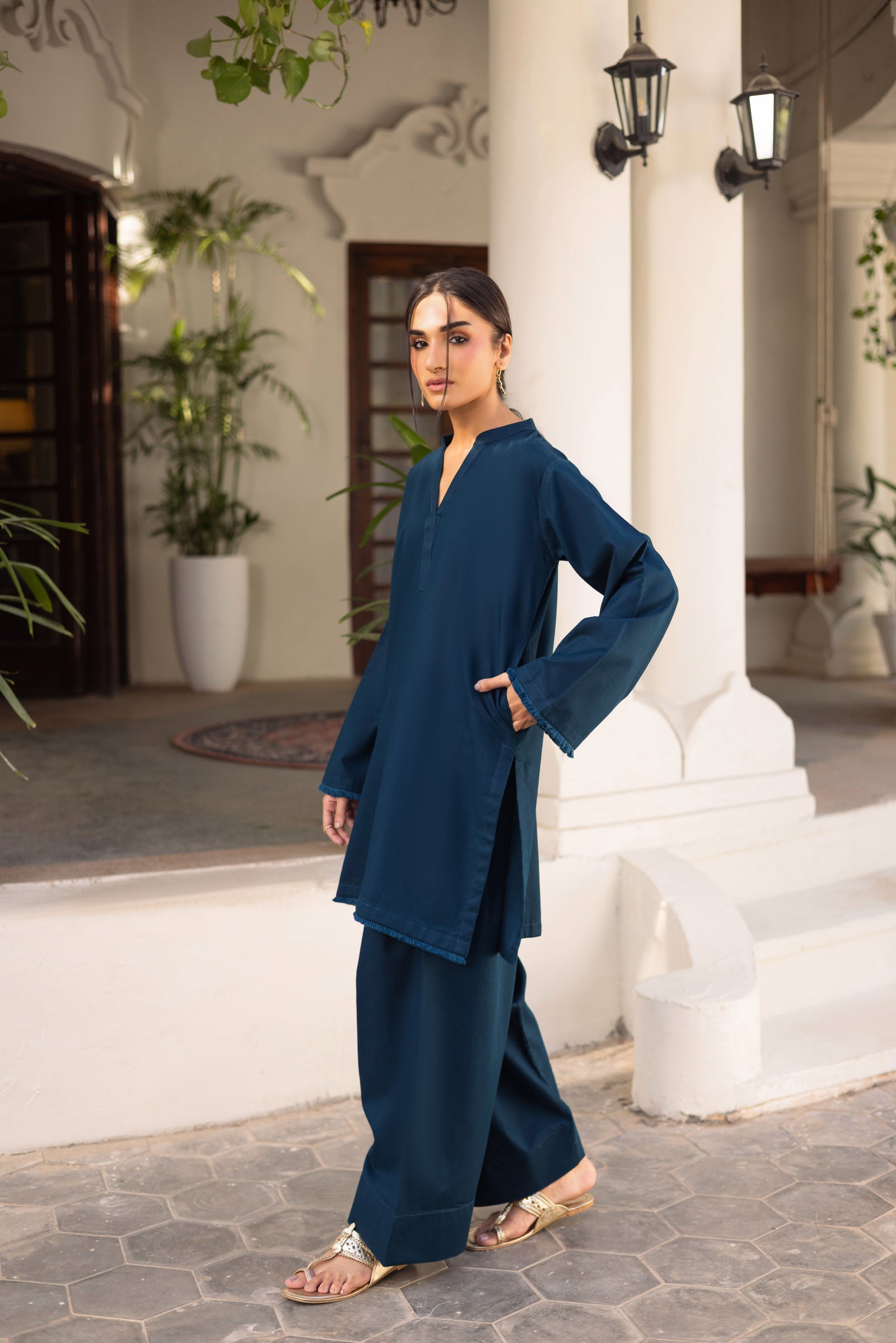 2 PC Khaddar Solid FSK 03 - Teal