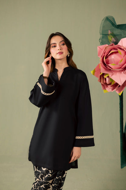 2PC Printed Solid Shalwar Kameez - AZ11
