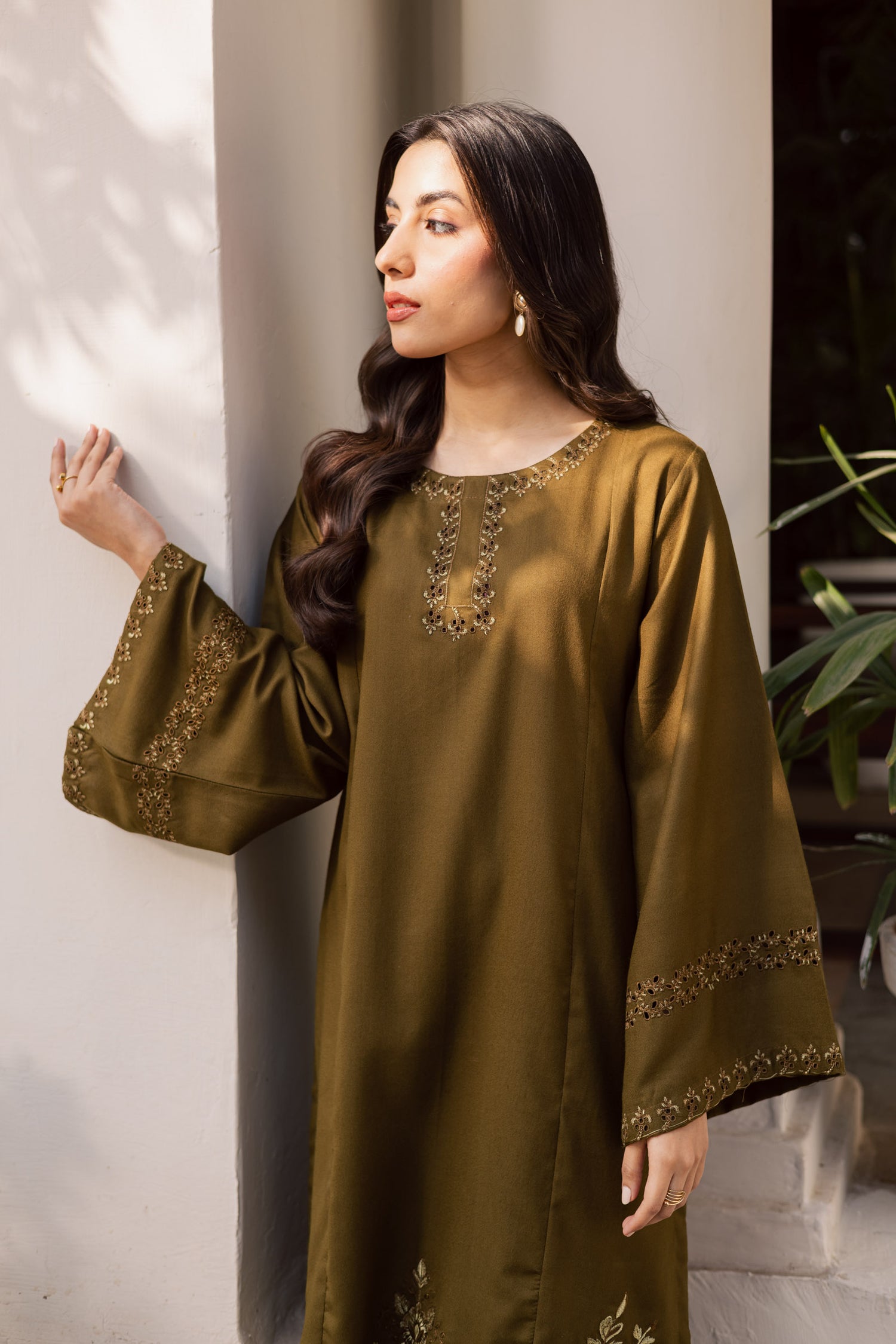 2PC Winter Embroidered Dress - 1184