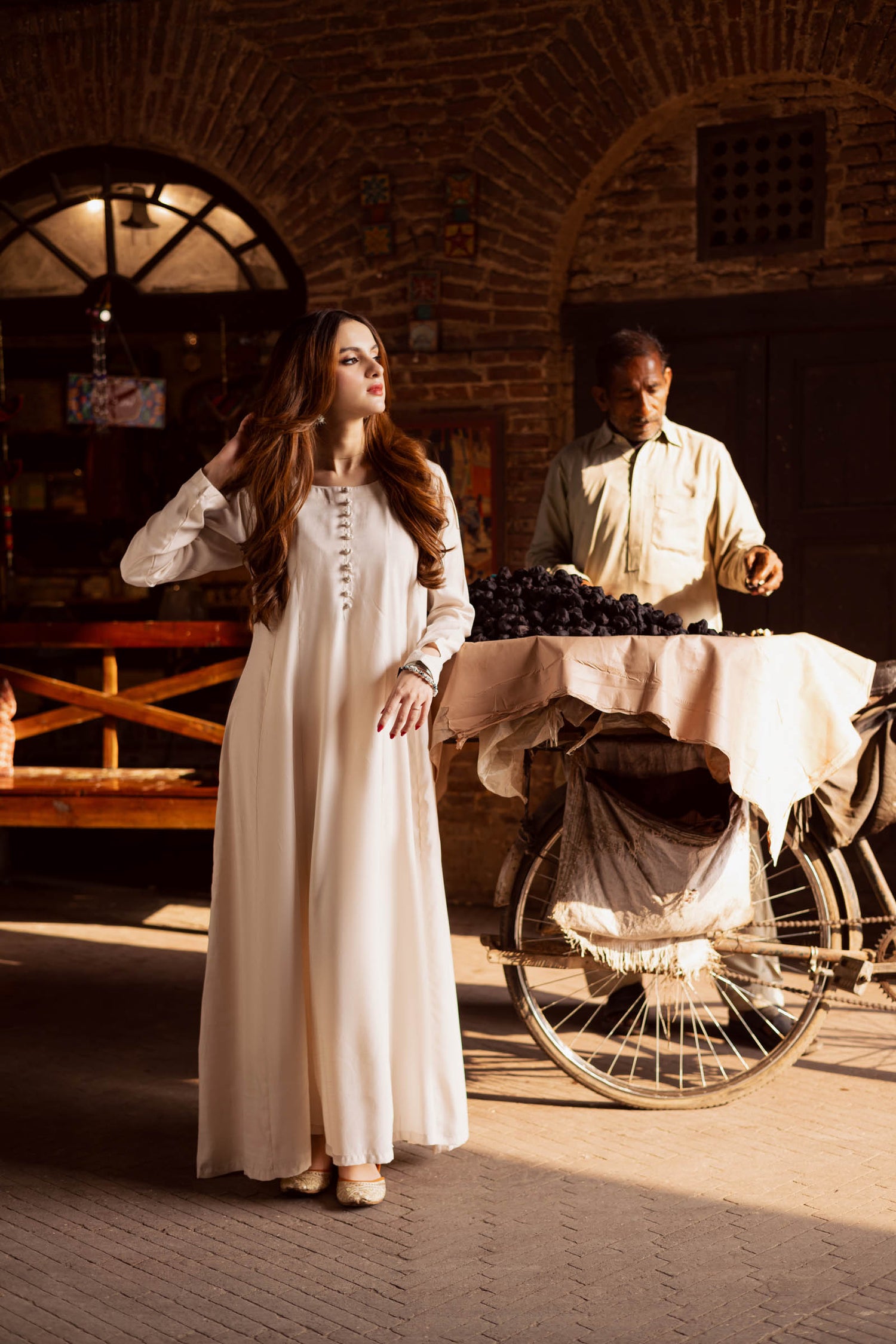 Raw Silk Frock-Cream