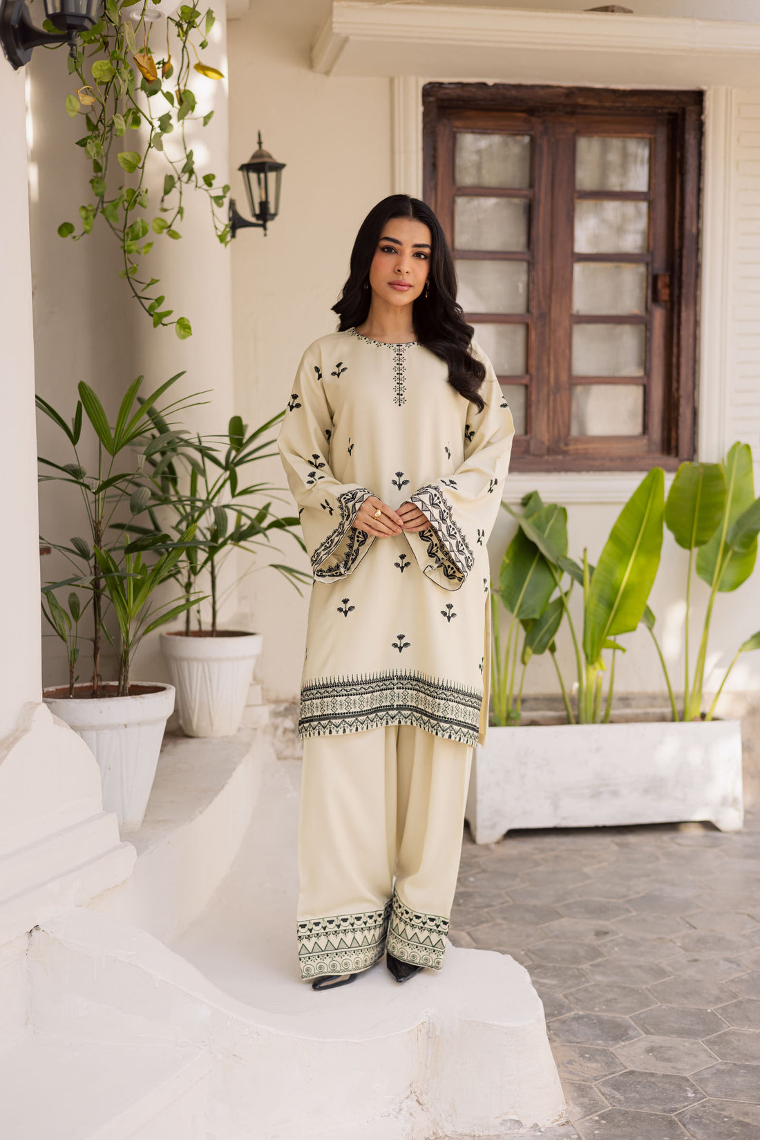 2PC Winter Embroidered Dress - 1193