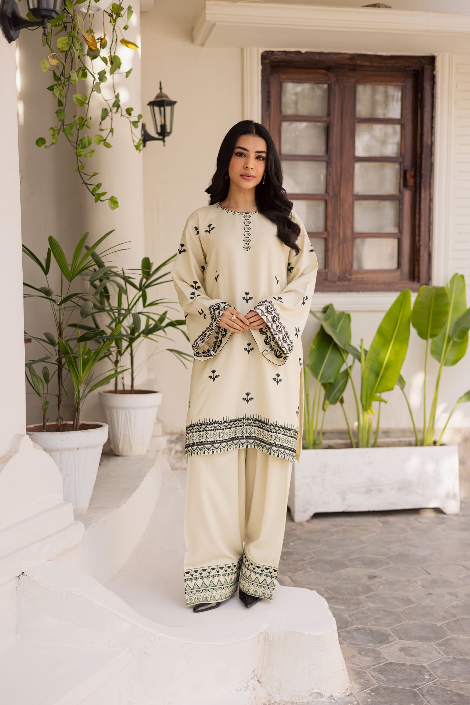 2PC Winter Embroidered Dress - 1193