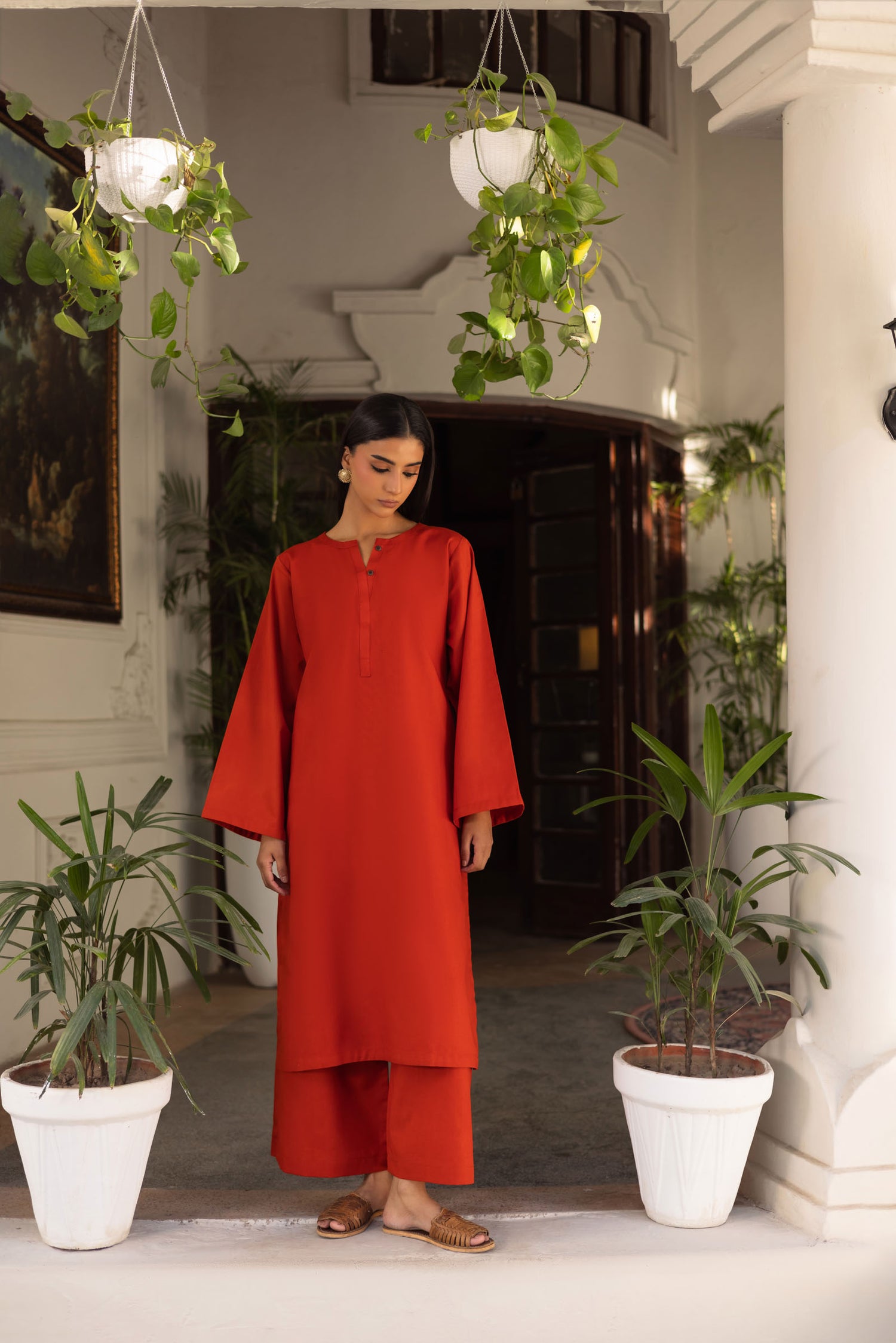 2 PC Khaddar Solid PSK 01 - Rust