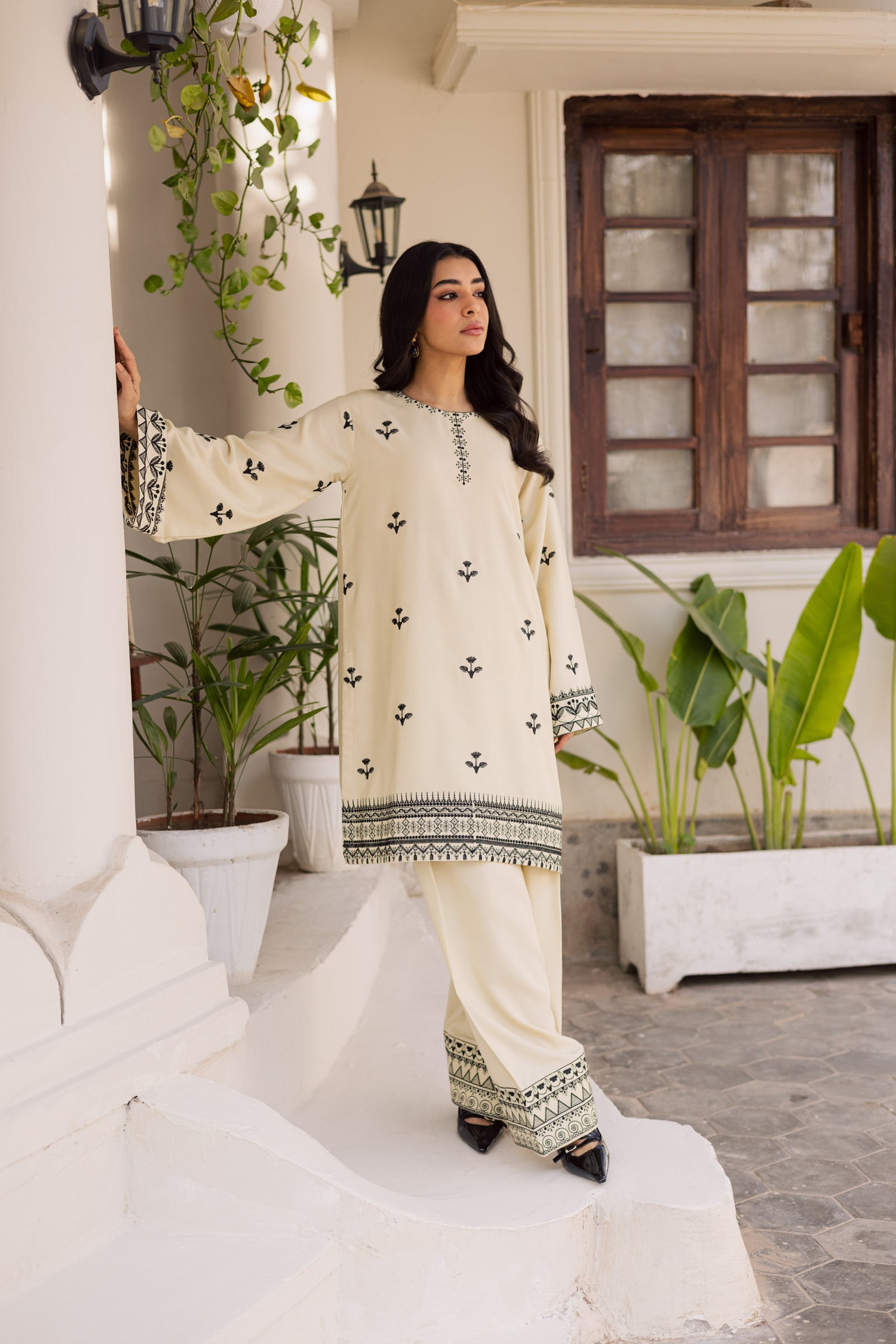 2PC Winter Embroidered Dress - 1193