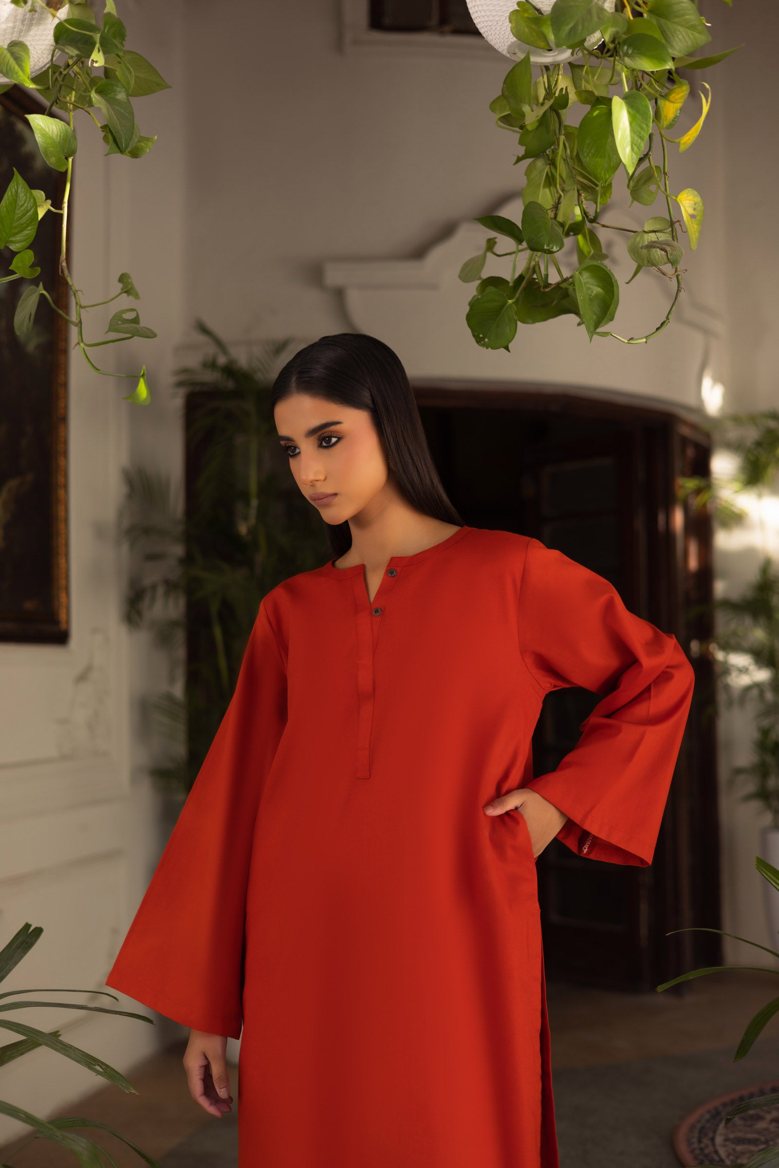 2 PC Khaddar Solid PSK 01 - Rust