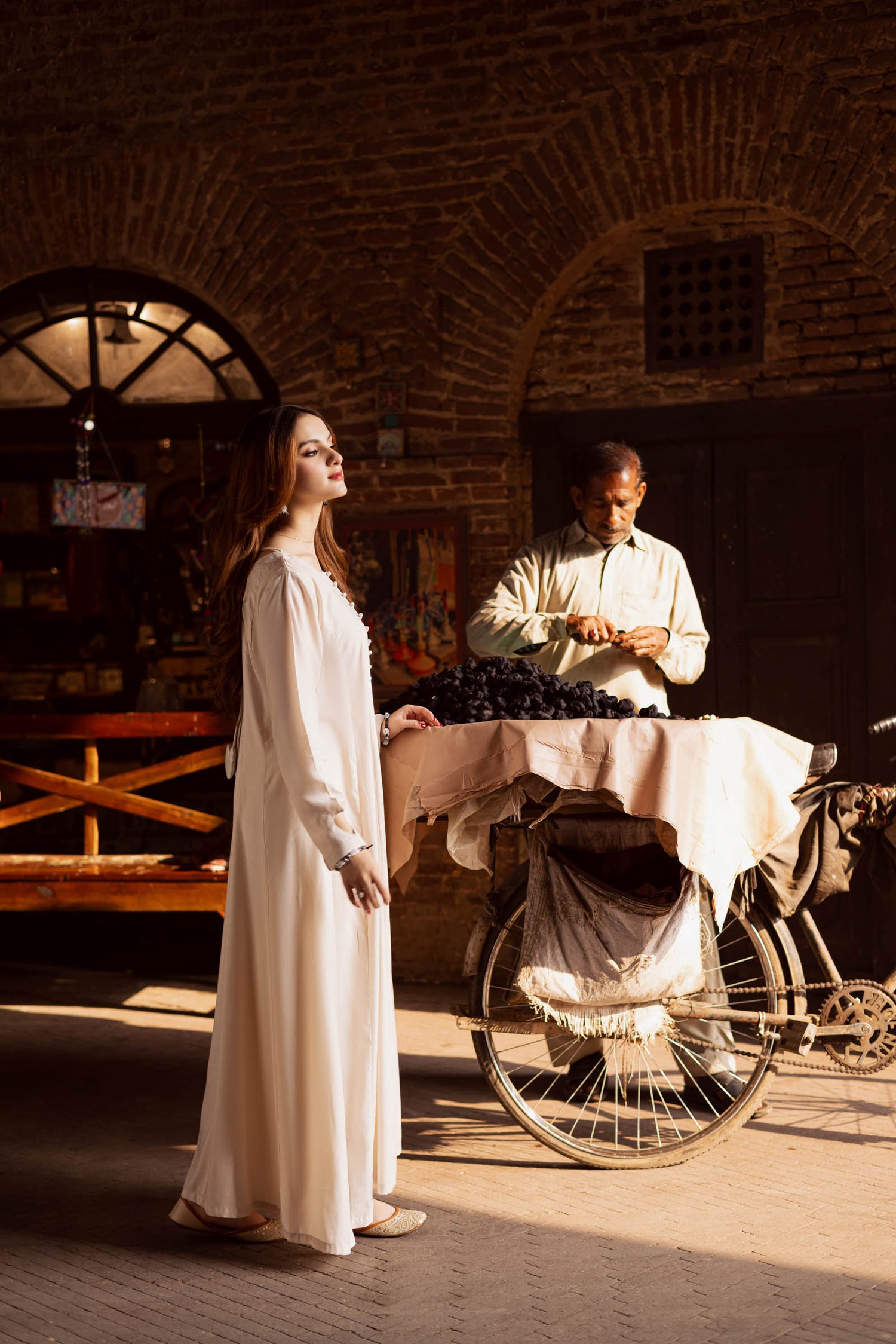 Raw Silk Frock-Cream