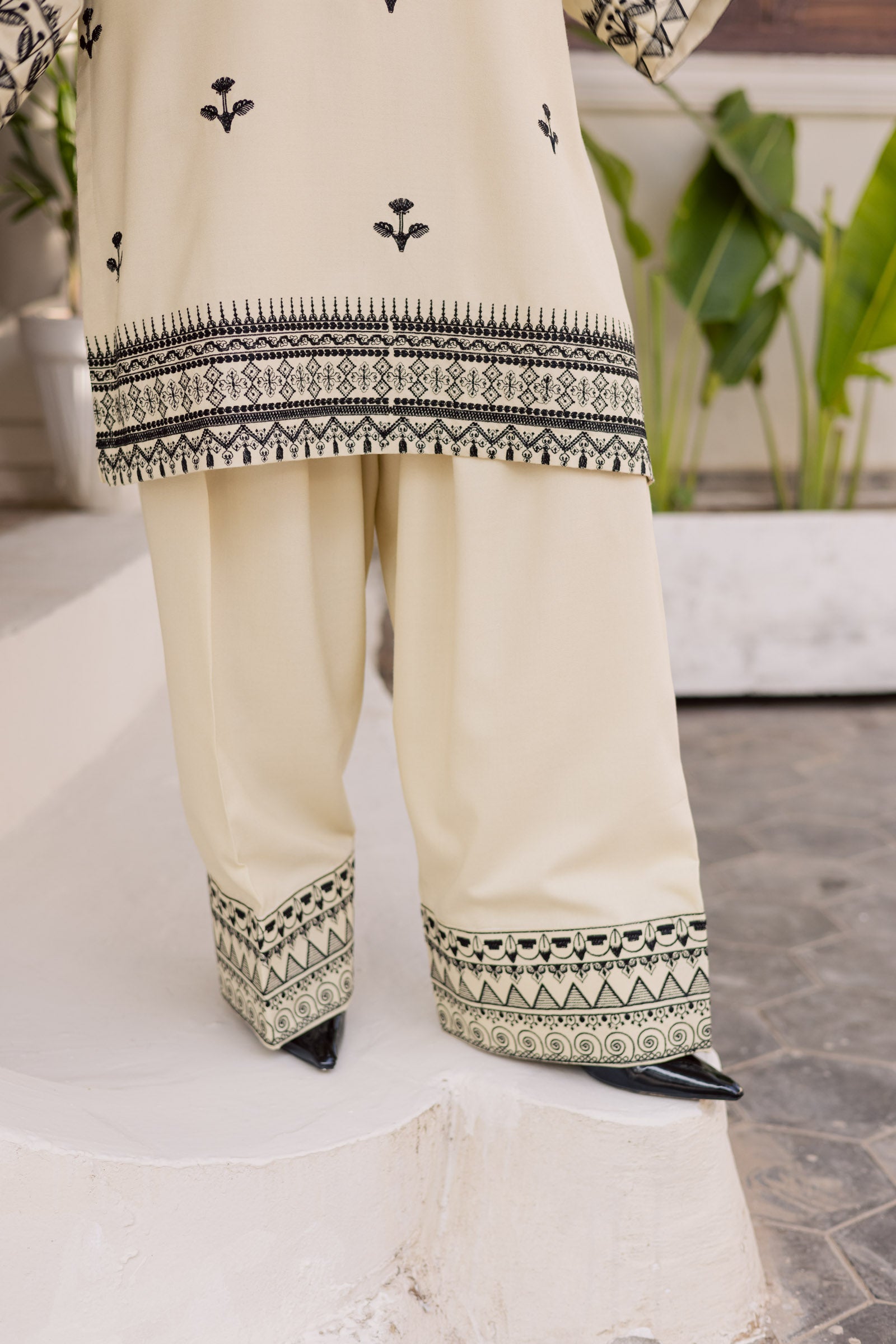 2PC Winter Embroidered Dress - 1193