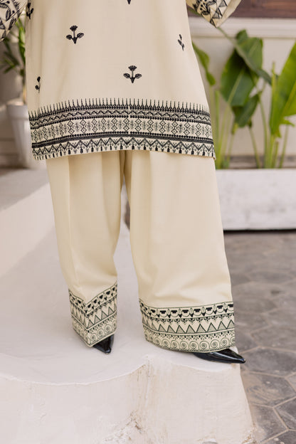 2PC Winter Embroidered Dress - 1193