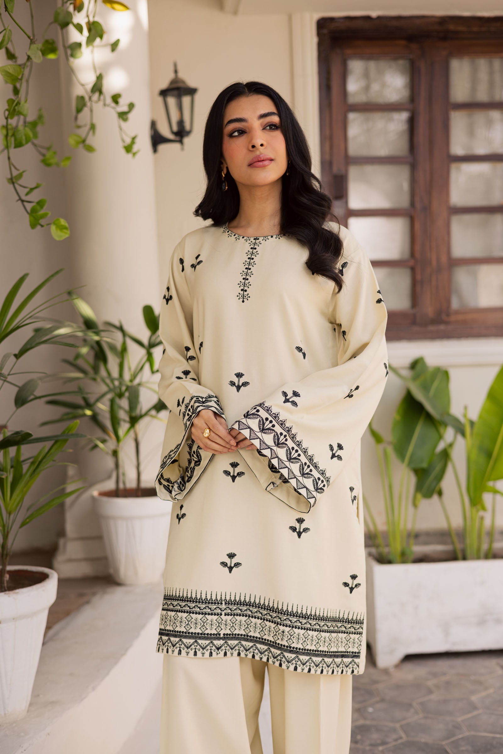 2PC Winter Embroidered Dress - 1193