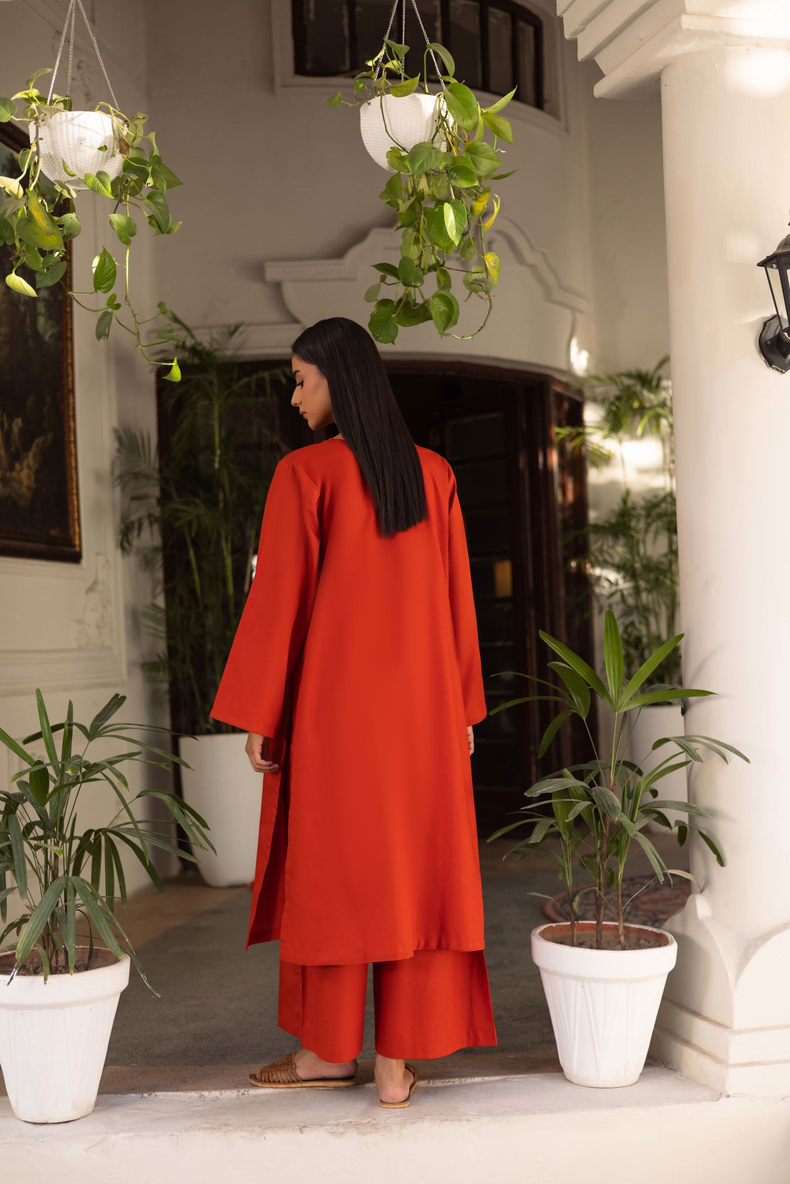 2 PC Khaddar Solid PSK 01 - Rust