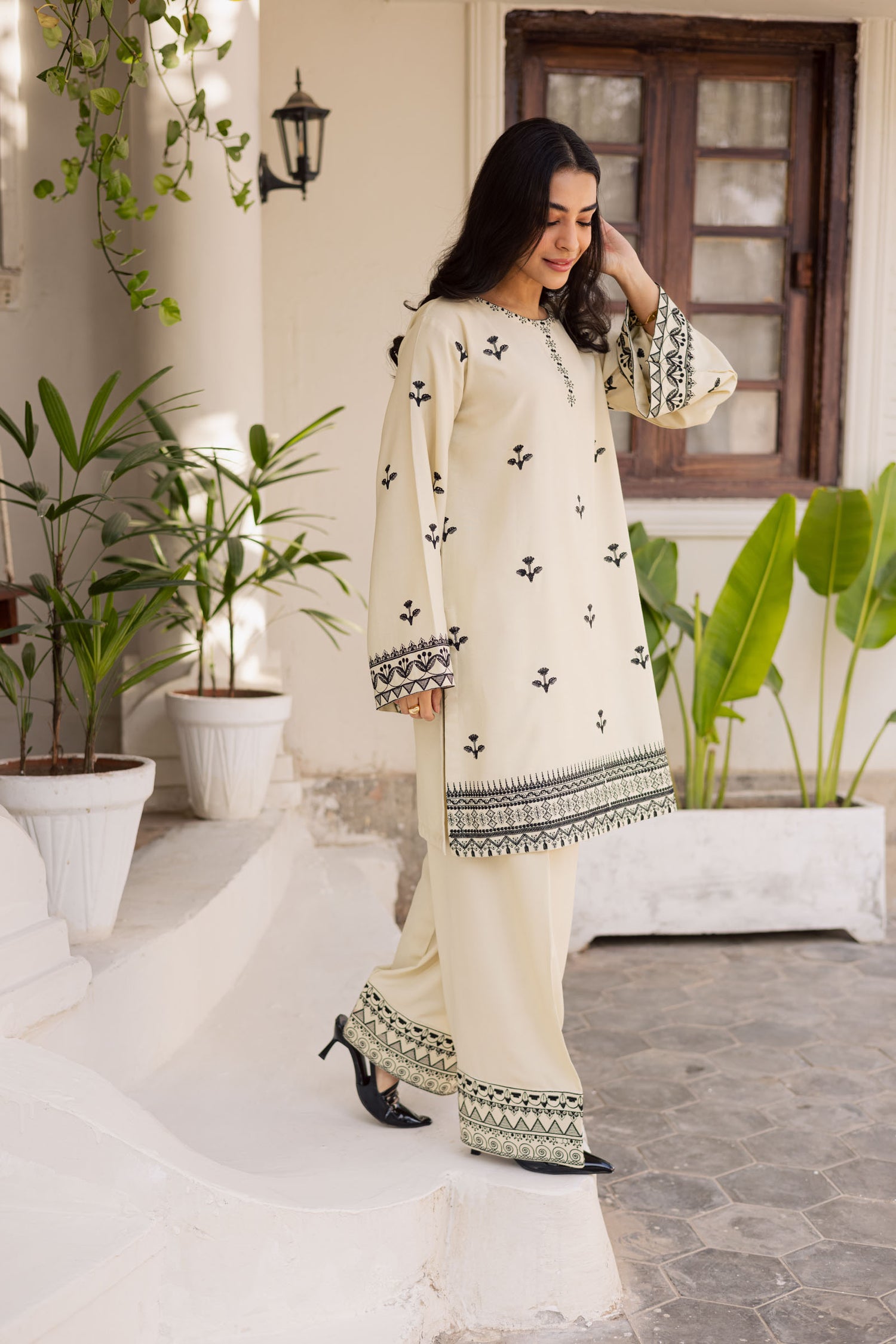 2PC Winter Embroidered Dress - 1193