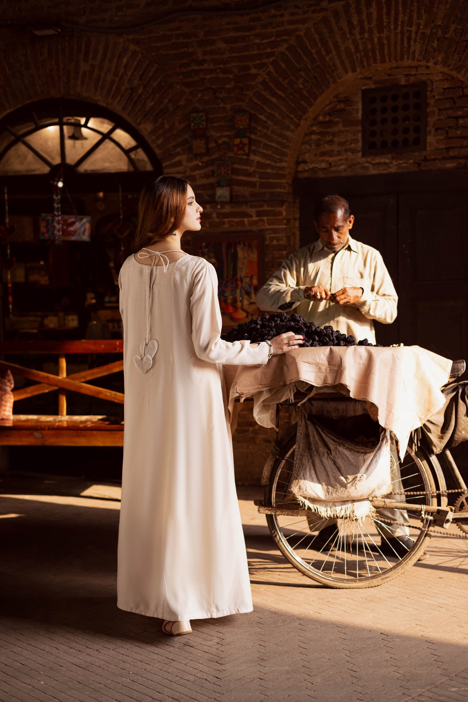 Raw Silk Frock-Cream