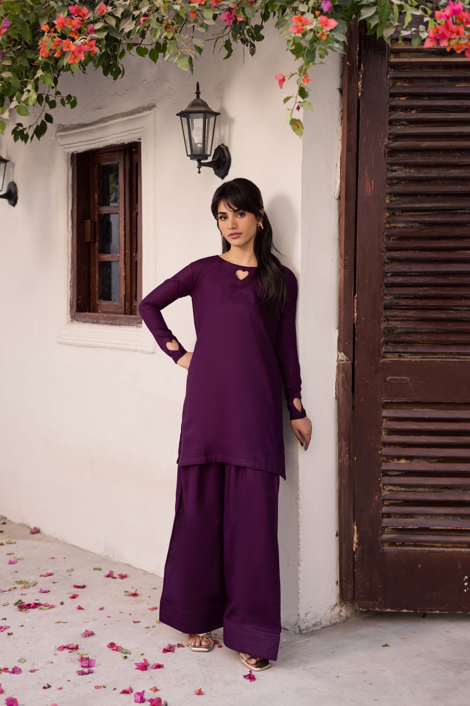 2PC Khaddar Solid HSK 06 – Dark Plum