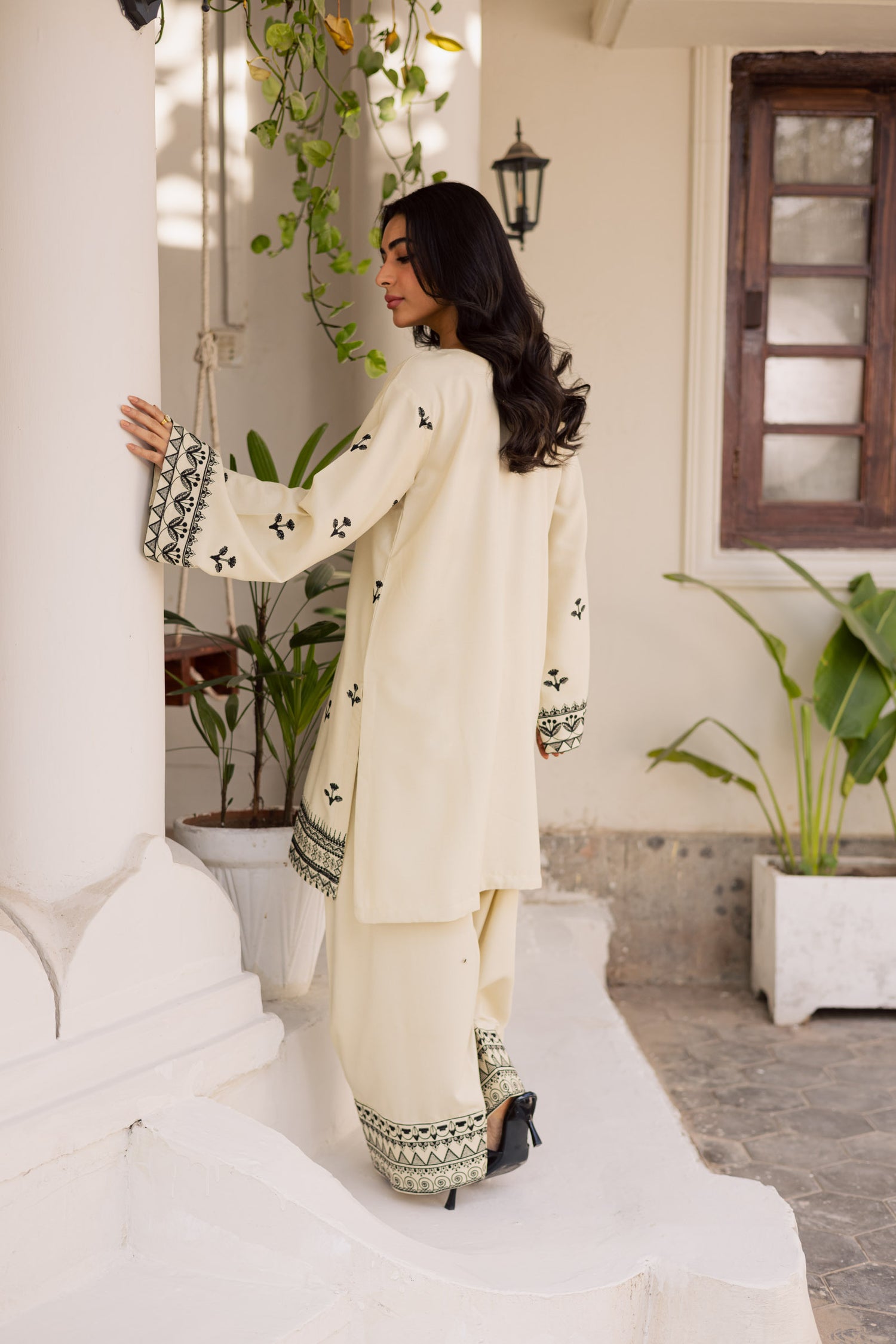 2PC Winter Embroidered Dress - 1193