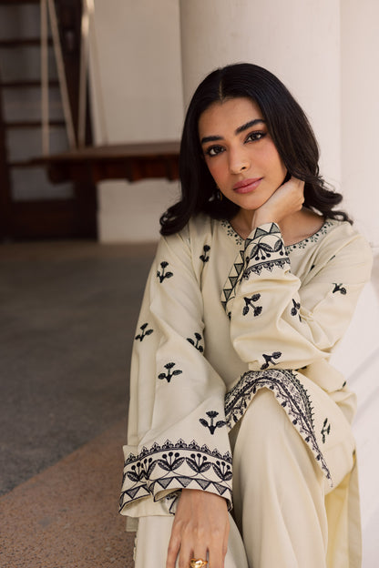 2PC Winter Embroidered Dress - 1193