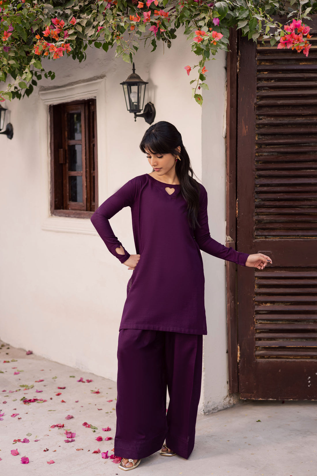 2PC Khaddar Solid HSK 06 – Dark Plum