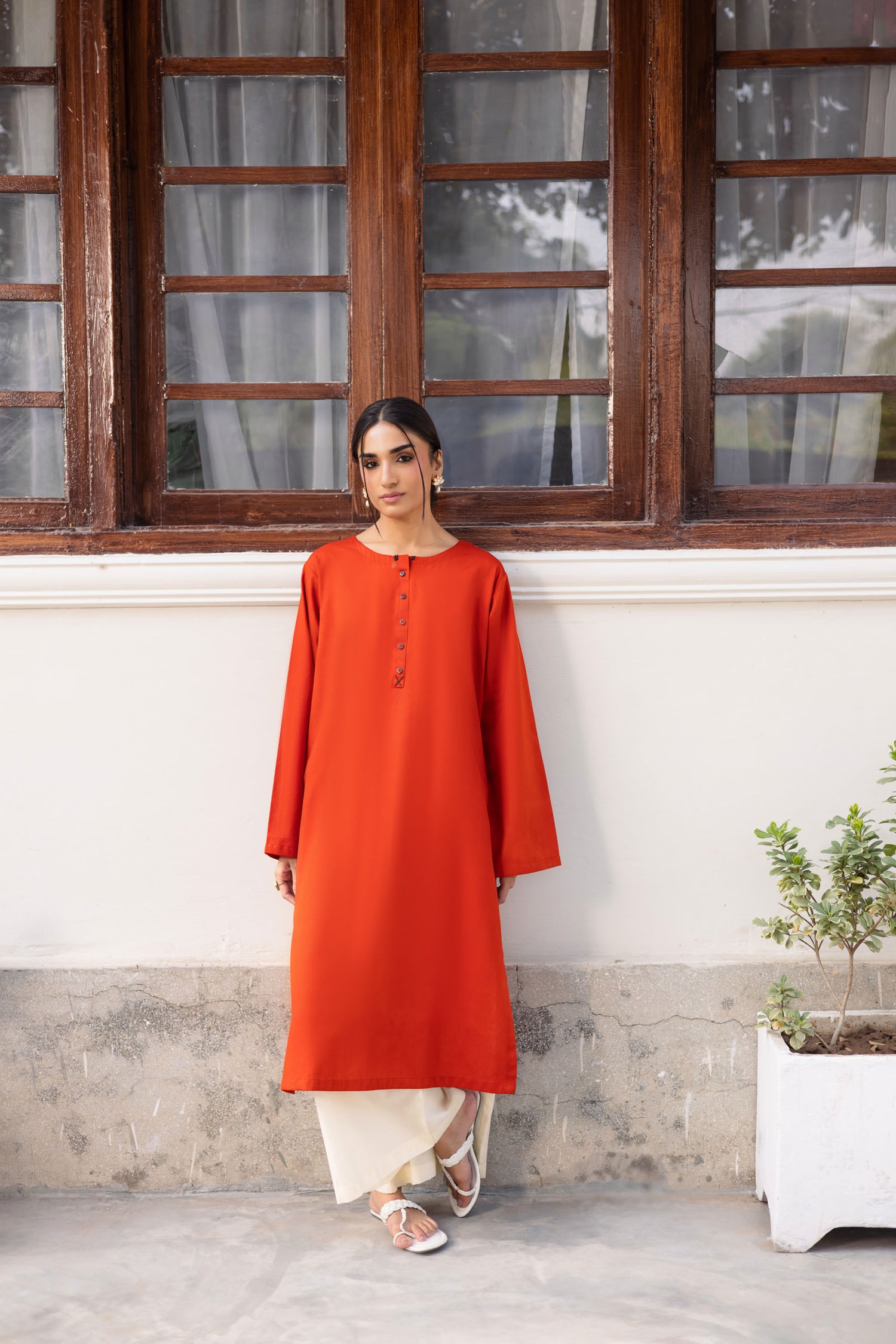 2 PC Khaddar Solid CSK 02 - Rust