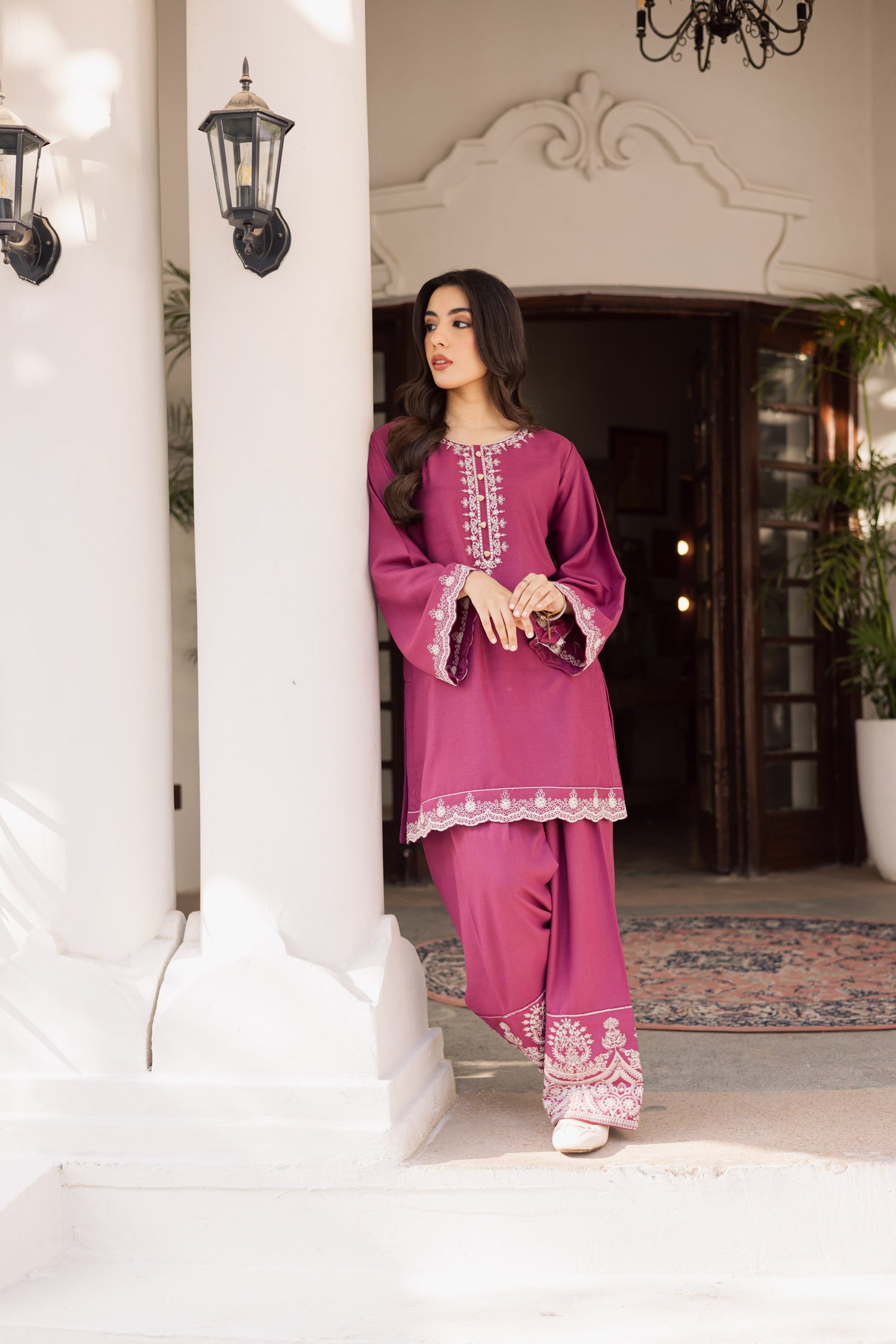 2PC Winter Embroidered Dress - 1195