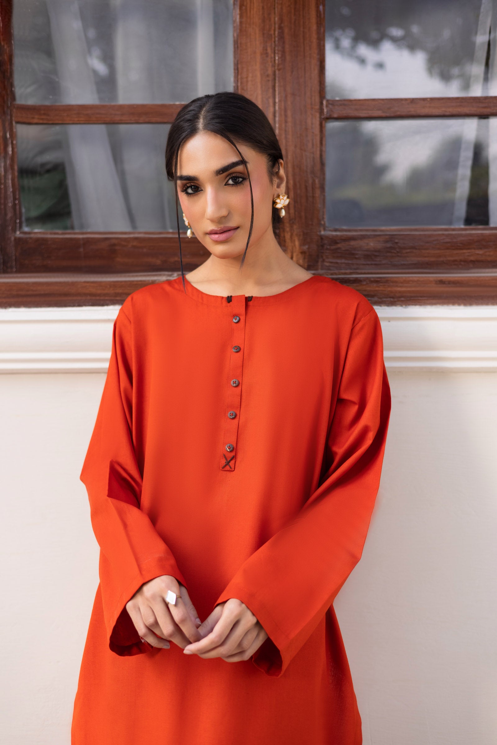 2 PC Khaddar Solid CSK 02 - Rust