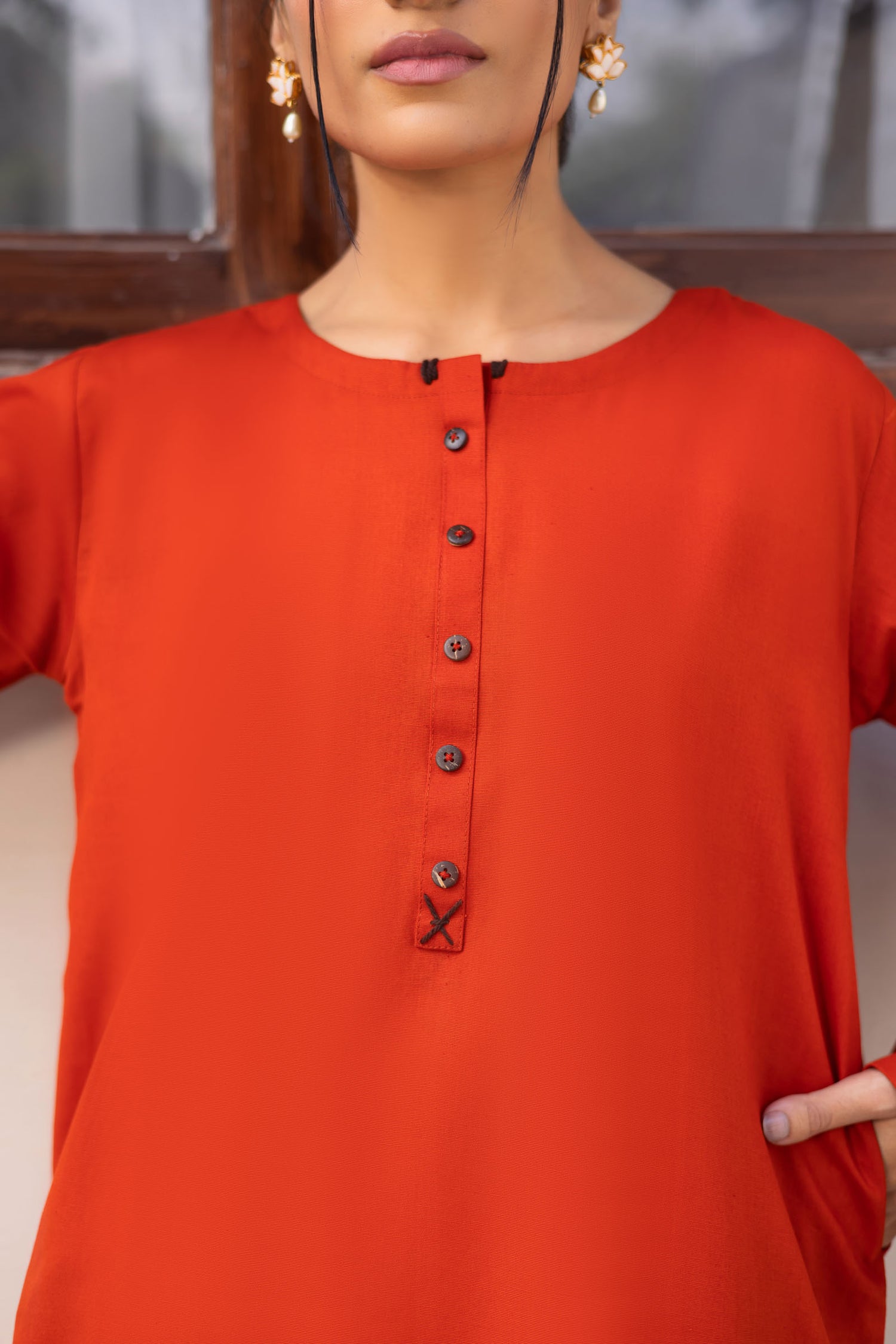 2 PC Khaddar Solid CSK 02 - Rust