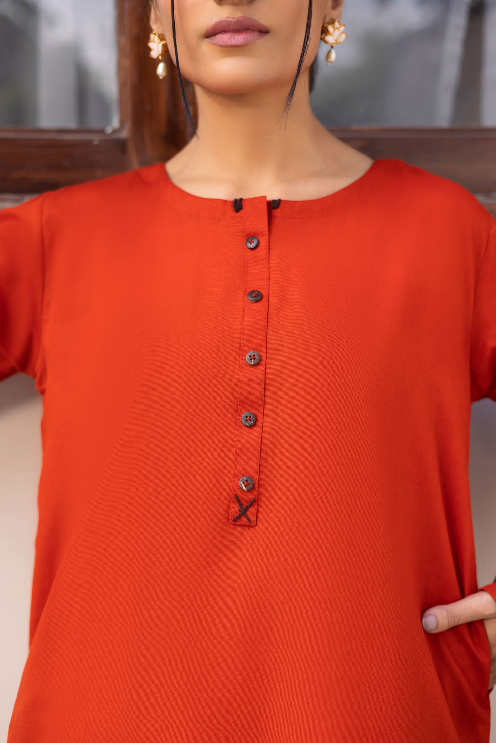 2 PC Khaddar Solid CSK 02 - Rust