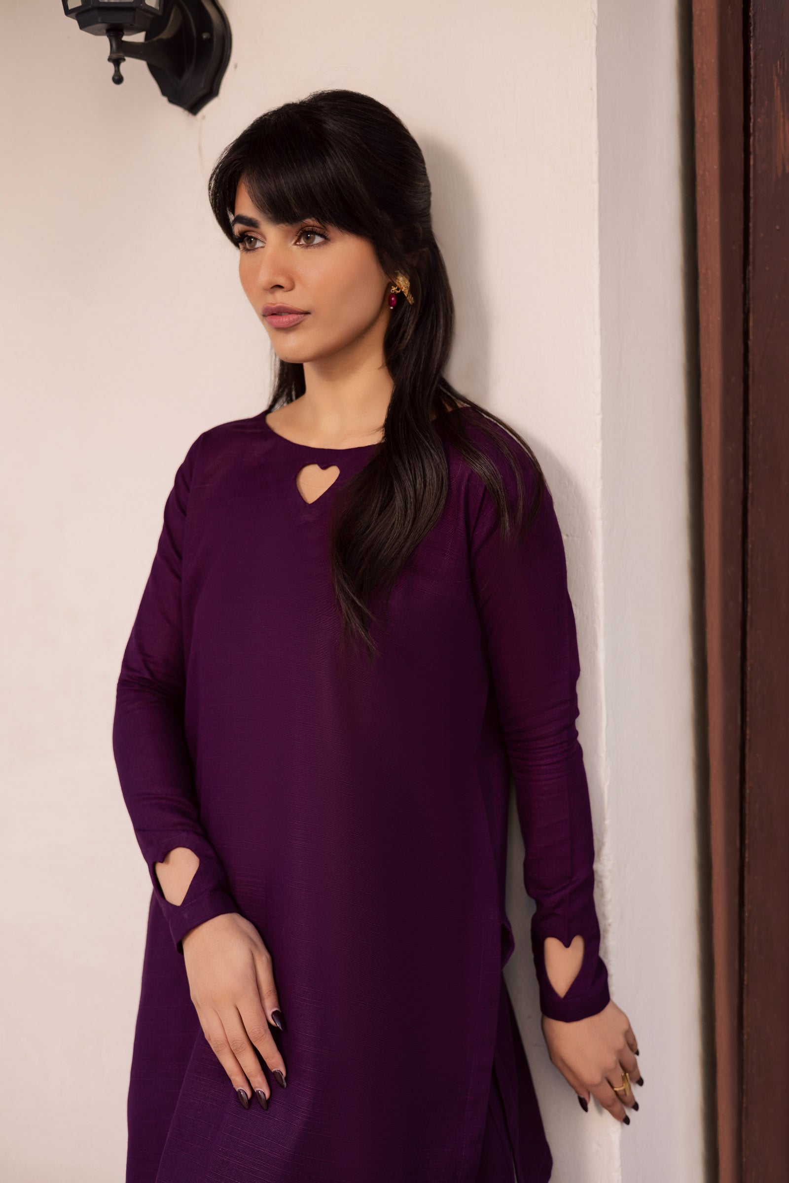 2PC Khaddar Solid HSK 06 – Dark Plum