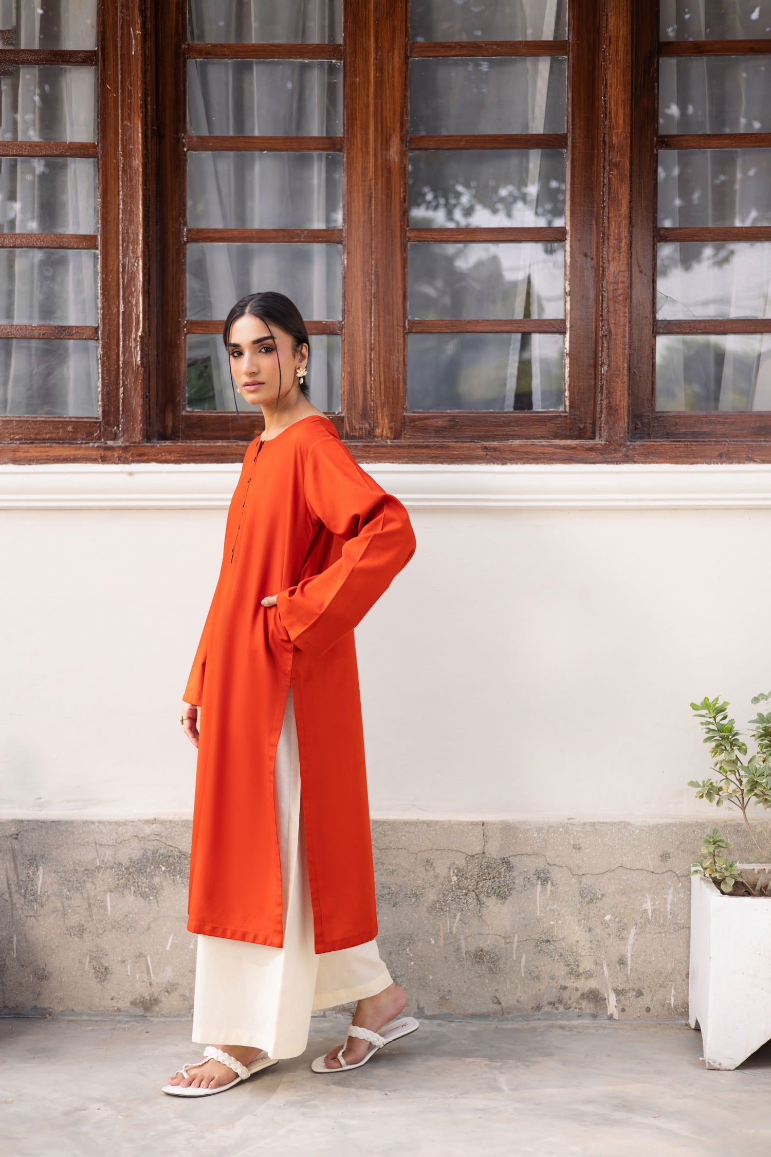 2 PC Khaddar Solid CSK 02 - Rust