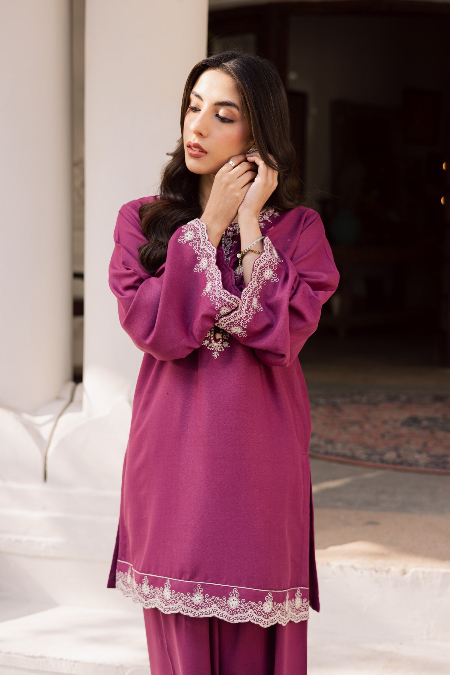 2PC Winter Embroidered Dress - 1195