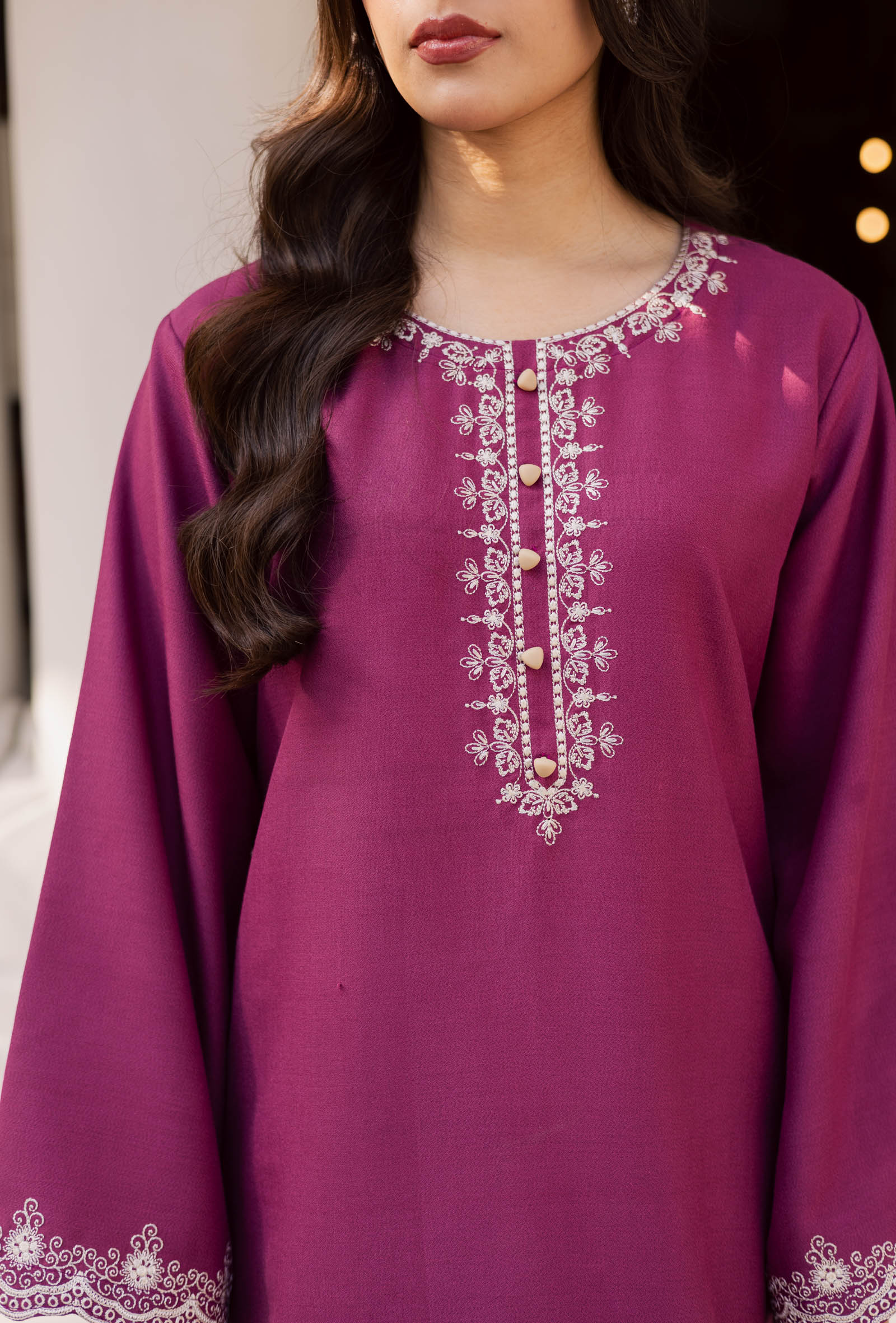 2PC Winter Embroidered Dress - 1195